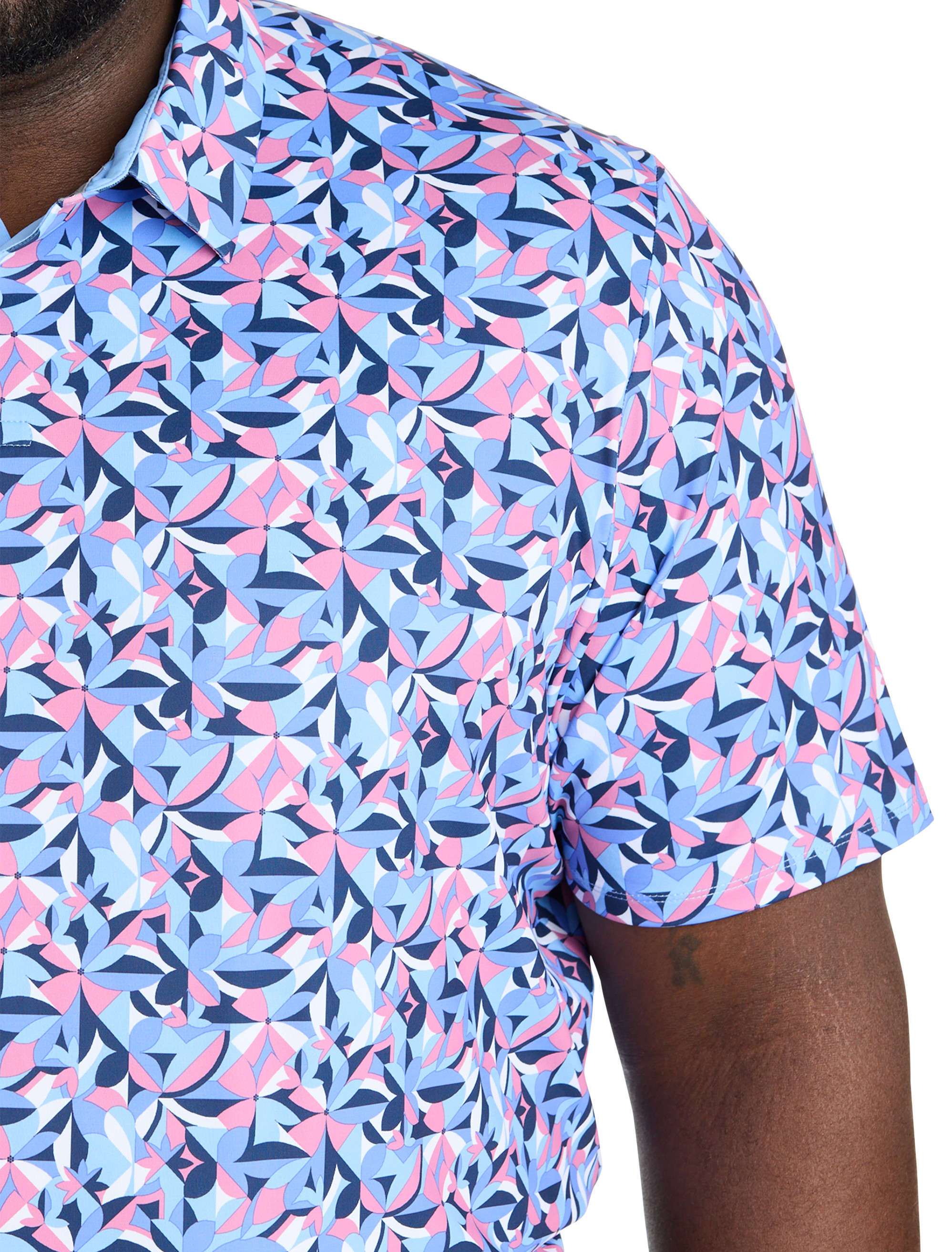 Dogwood Floral Geometric Polo Shirt