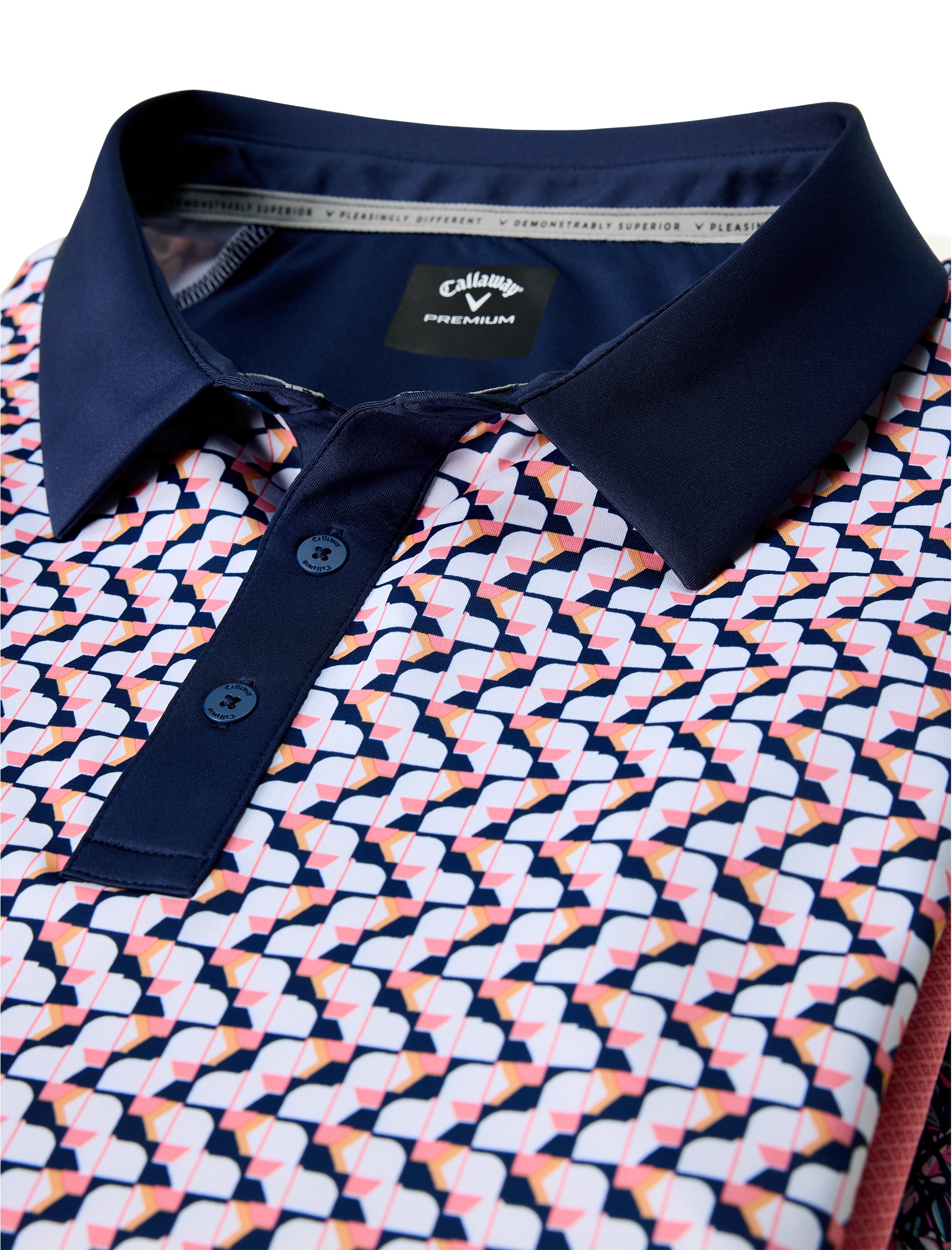 Resort Geometric Print Polo Shirt - thumbnail 3