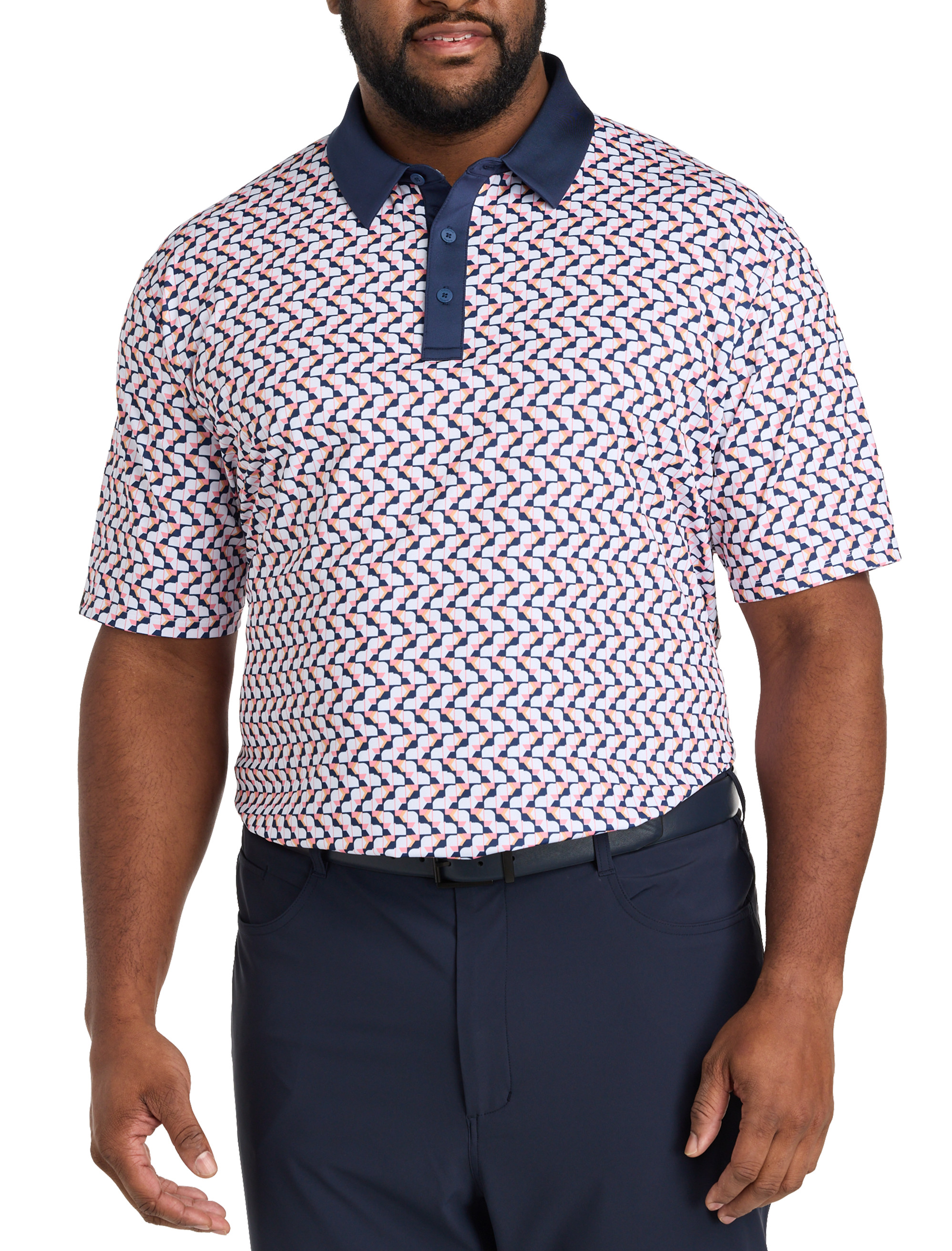 Resort Geometric Print Polo Shirt