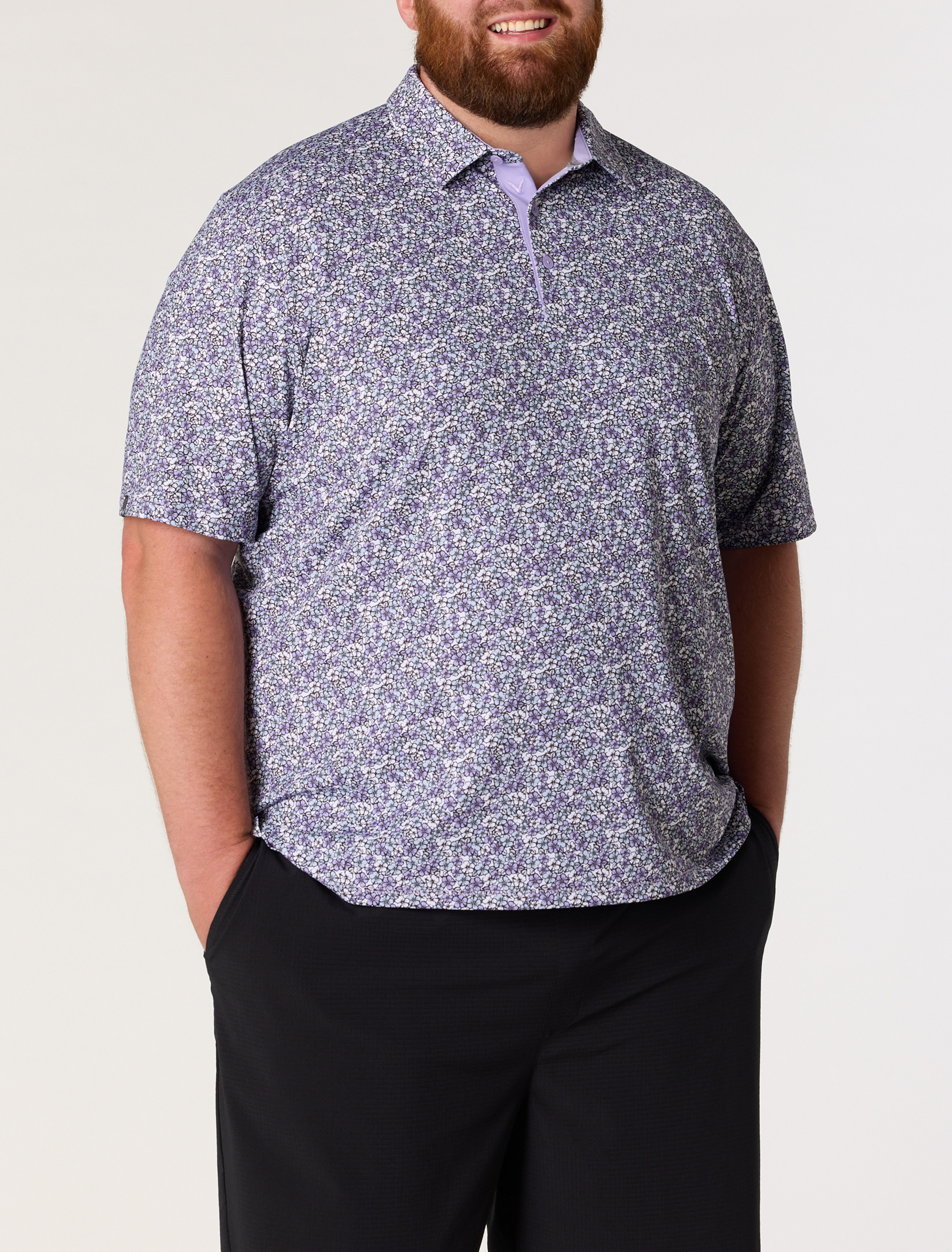 Hibiscus Print Polo Shirt