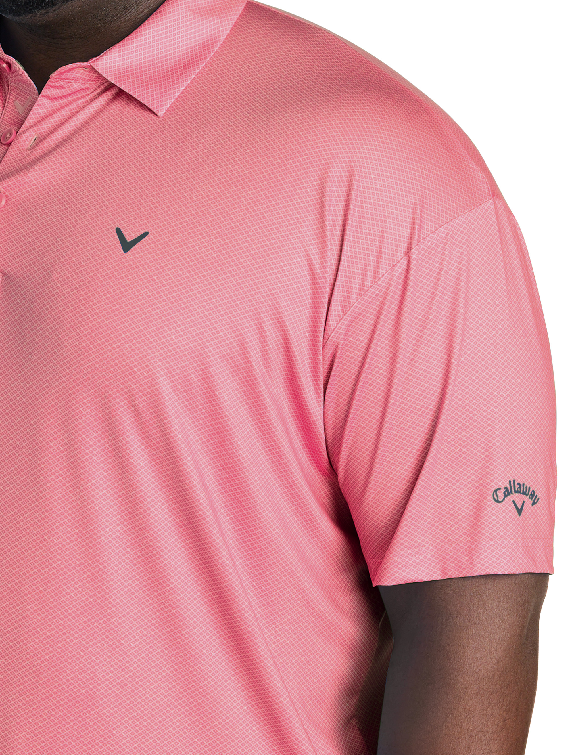 Geometric Heather Print Patterned Polo Shirt