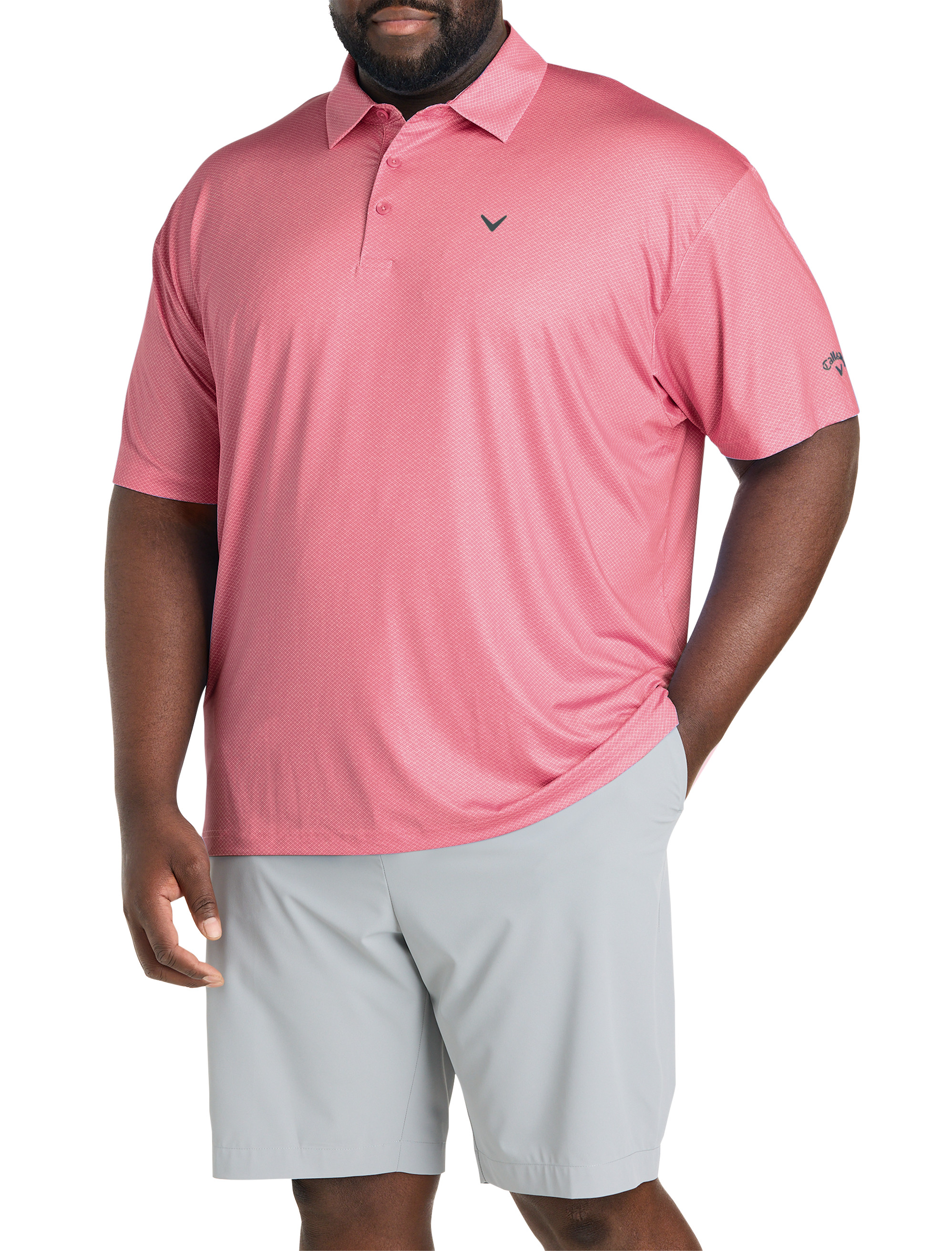 Geometric Heather Print Patterned Polo Shirt