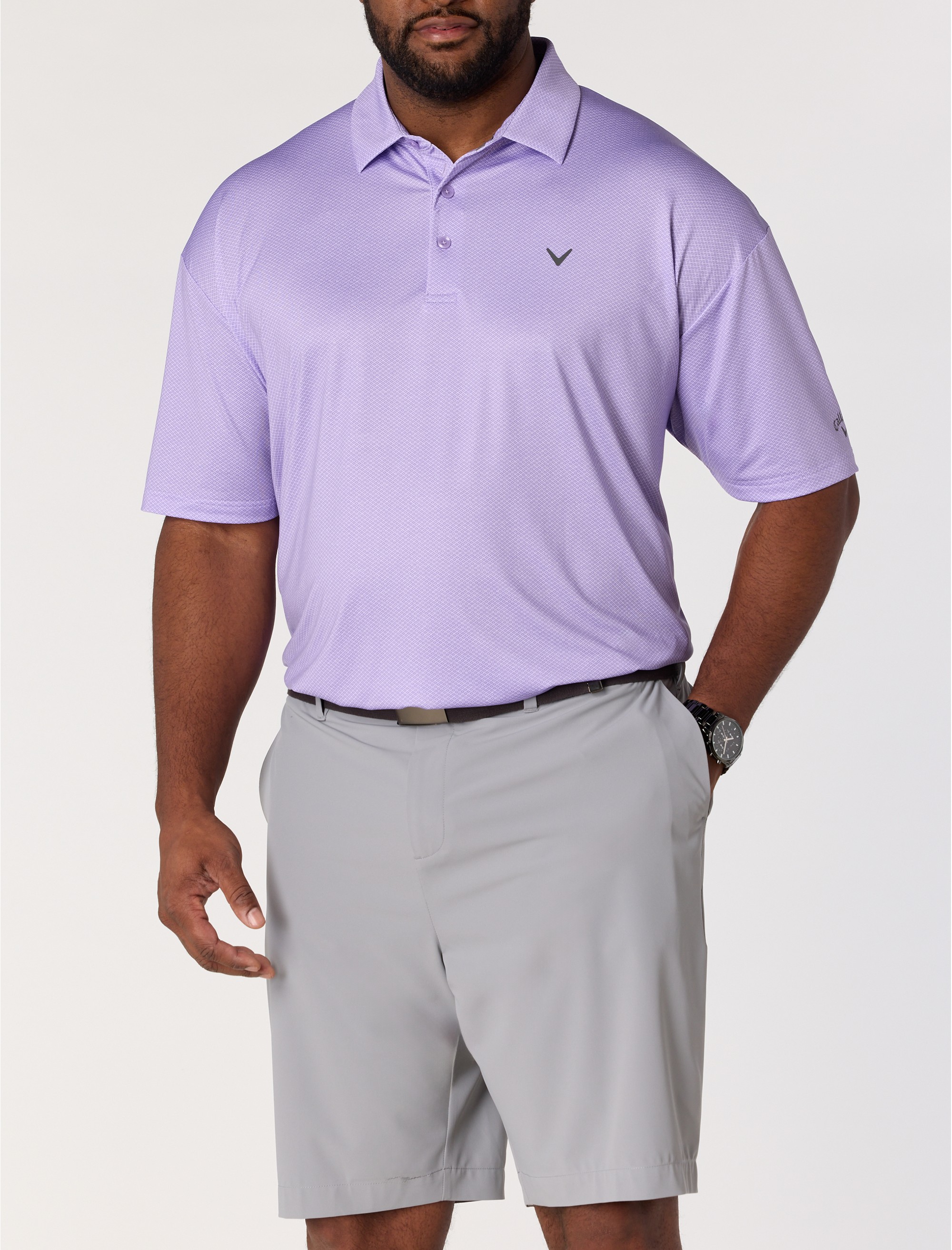 Geometric Heather Print Patterned Polo Shirt - thumbnail 3