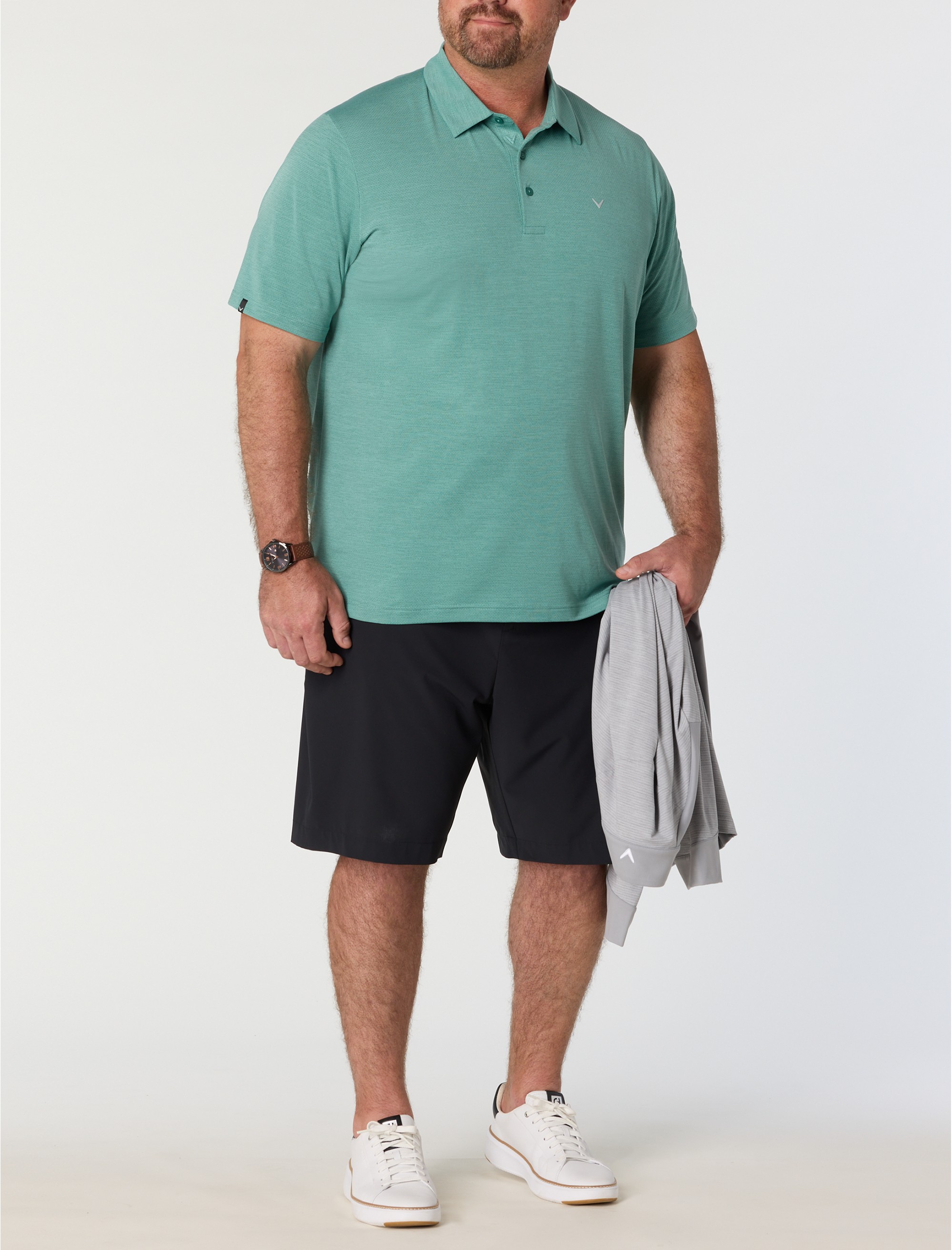 Heathered Jacquard Polo Shirt - thumbnail 6