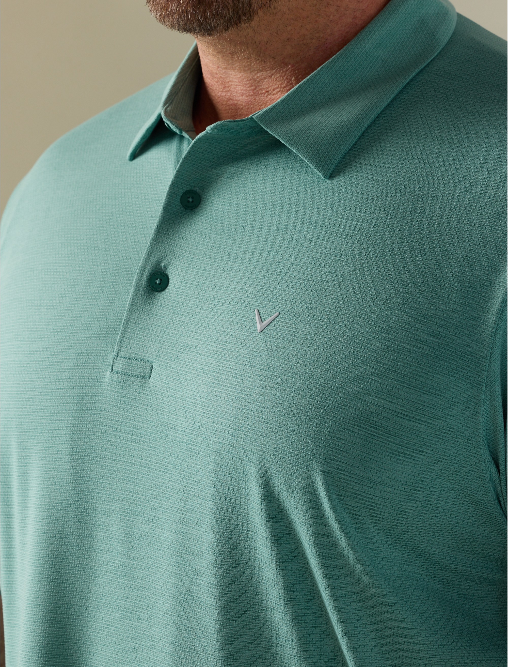 Heathered Jacquard Polo Shirt - thumbnail 7