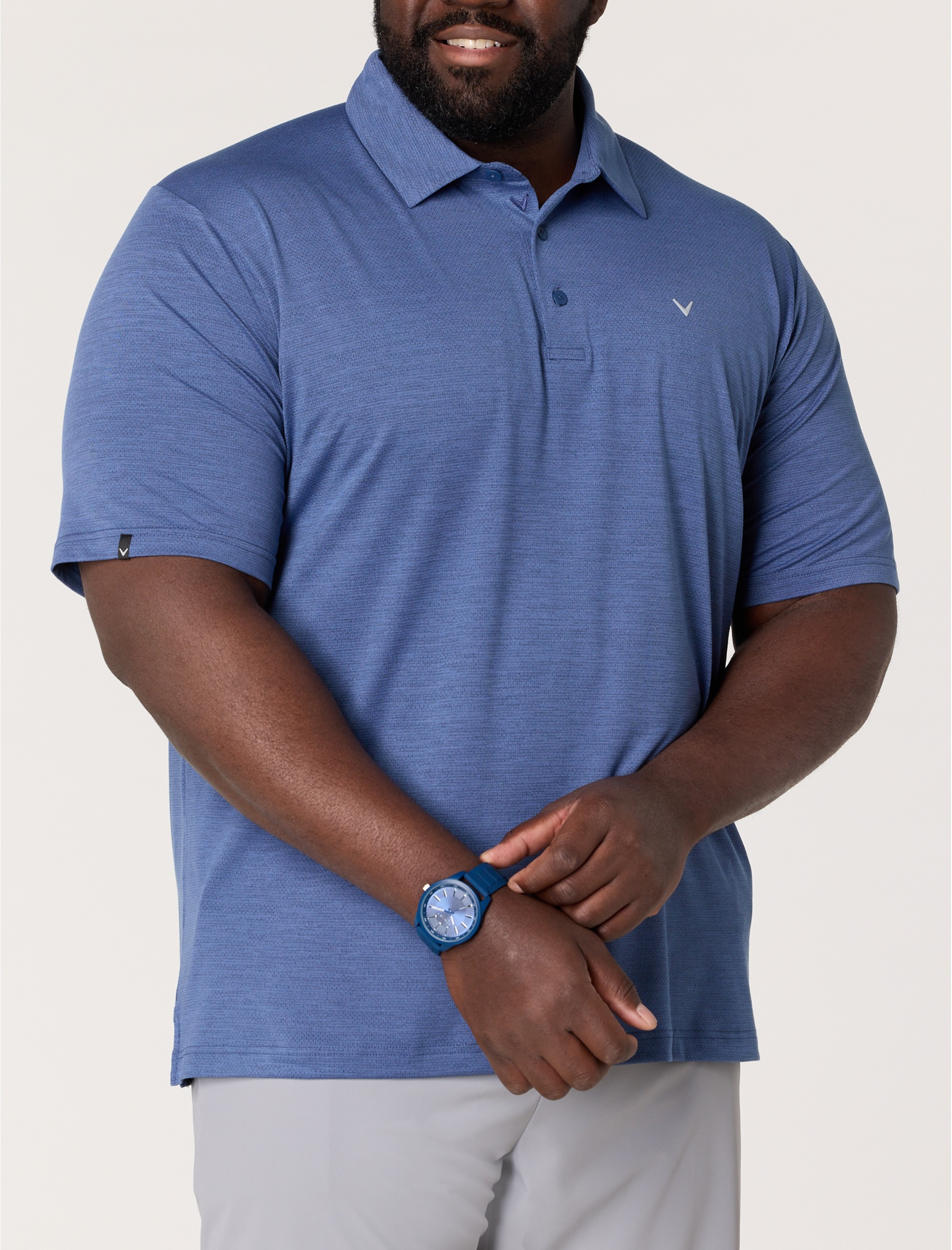 Heathered Jacquard Polo Shirt - thumbnail 2