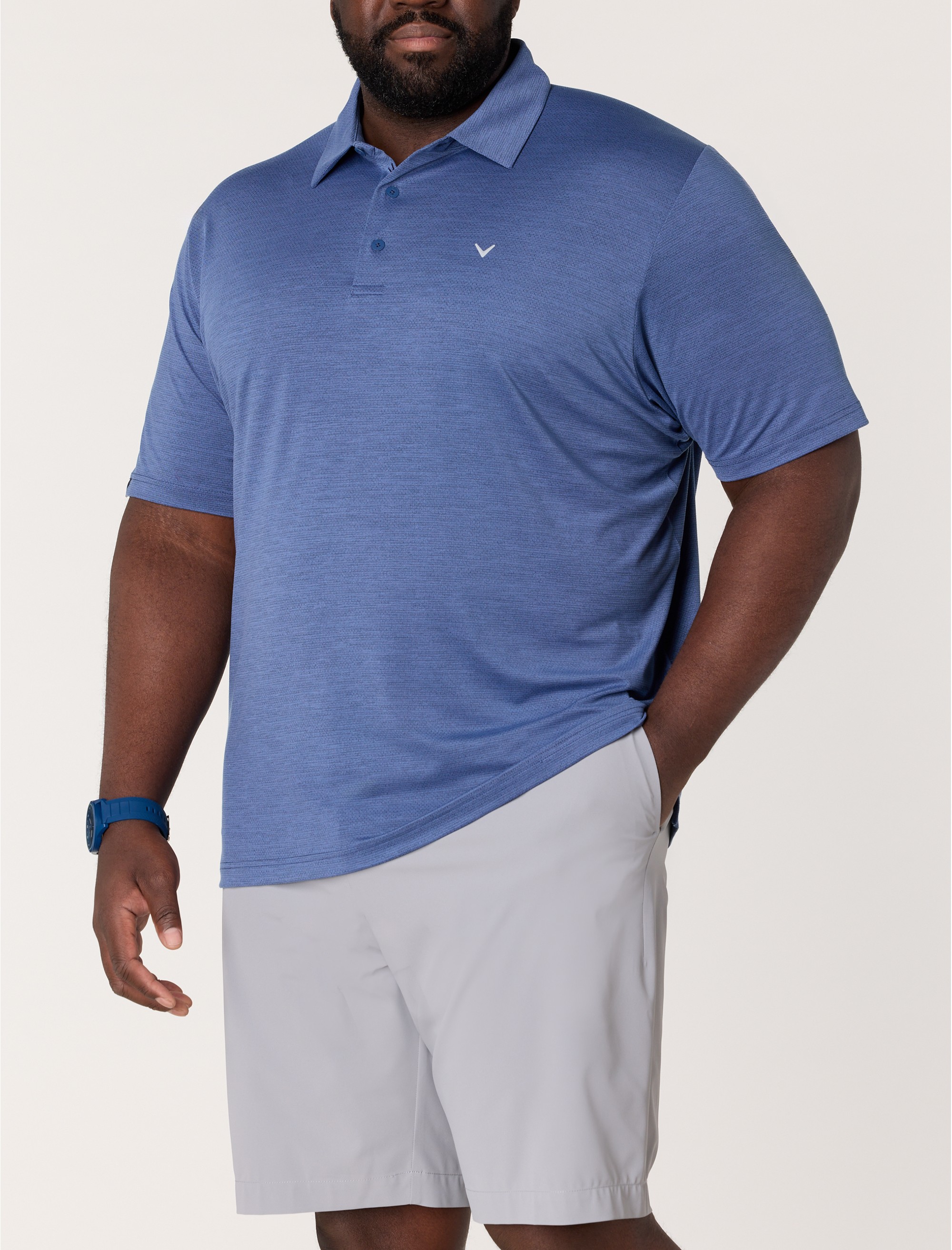 Heathered Jacquard Polo Shirt - thumbnail 4