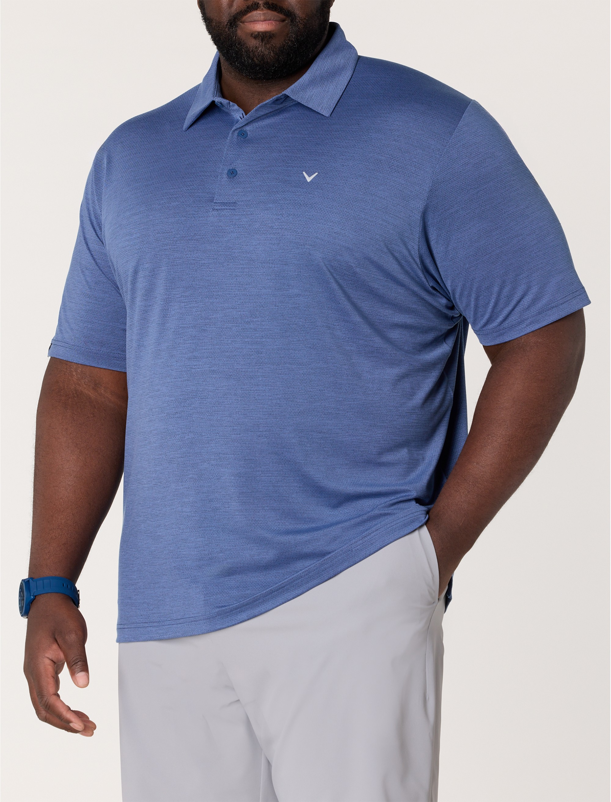 Heathered Jacquard Polo Shirt