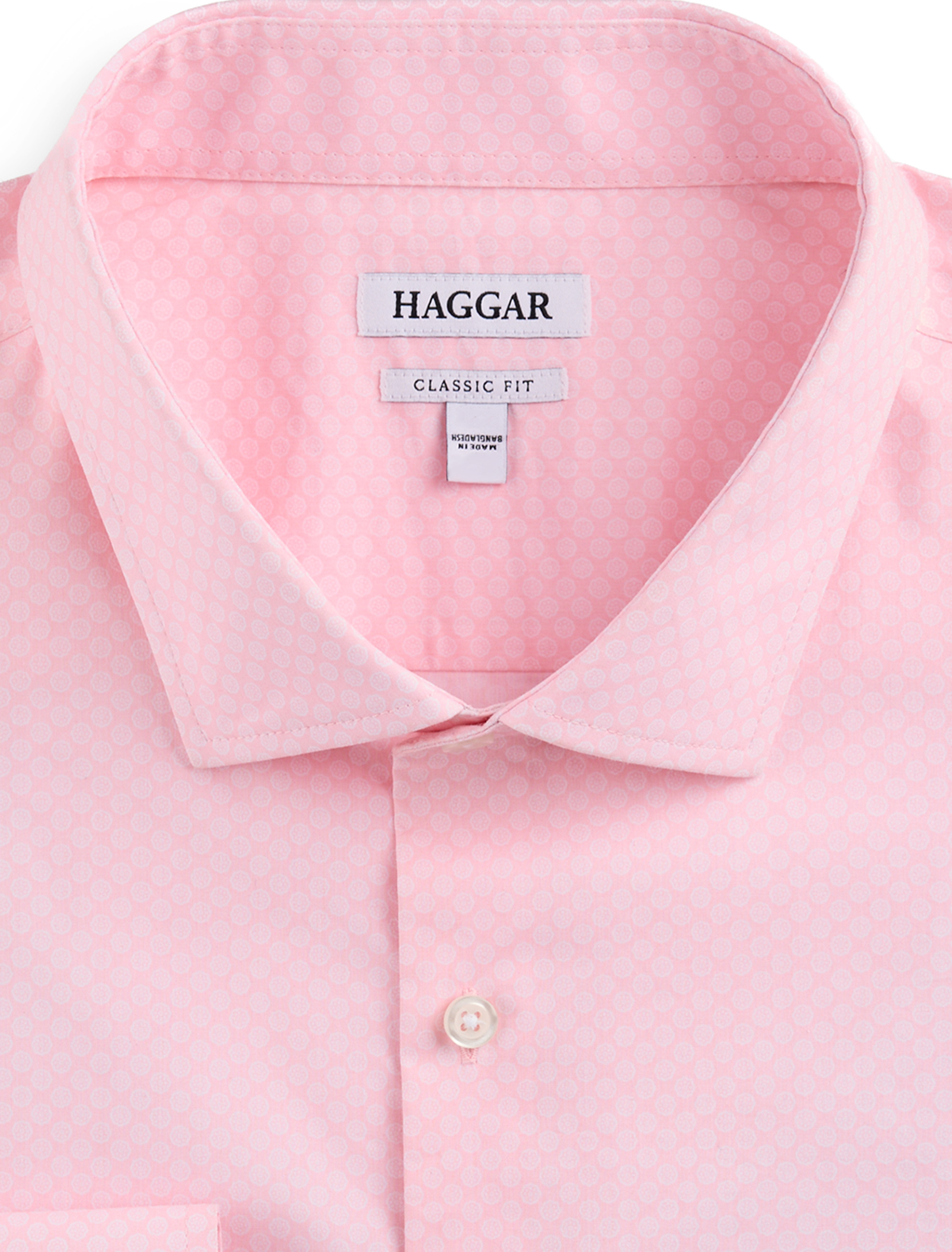 Wrinkle-Resistant Geometric Patterned Dress Shirt