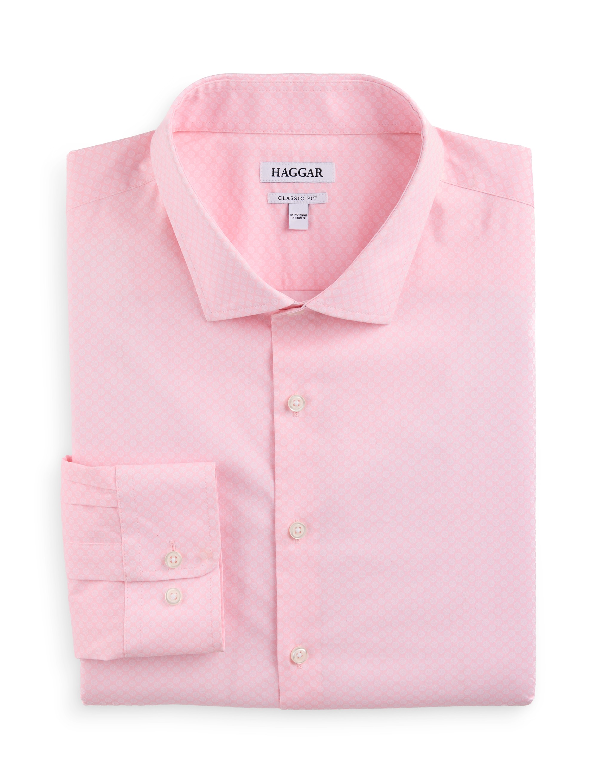 Wrinkle-Resistant Geometric Patterned Dress Shirt