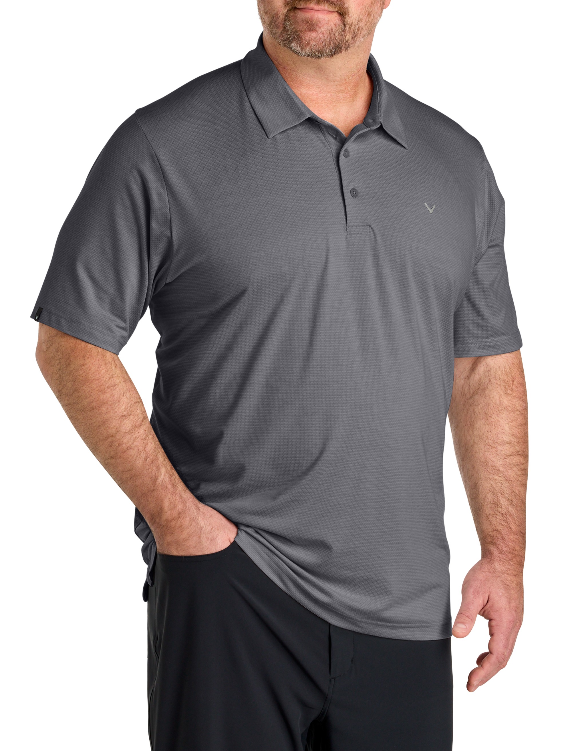 Heathered Jacquard Polo Shirt - thumbnail 3