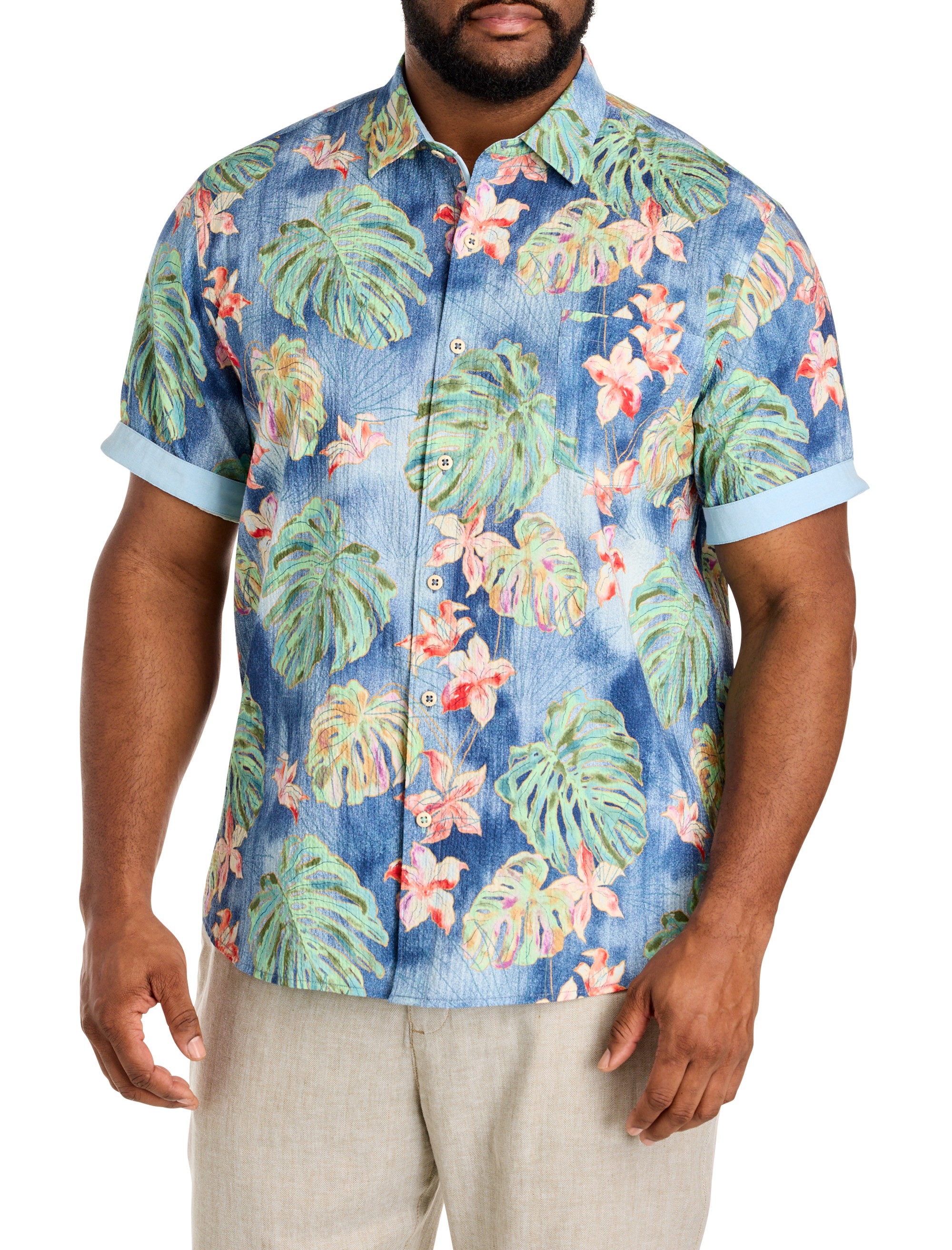Nova Wave Jungle Seersucker Sport Shirt - thumbnail 2