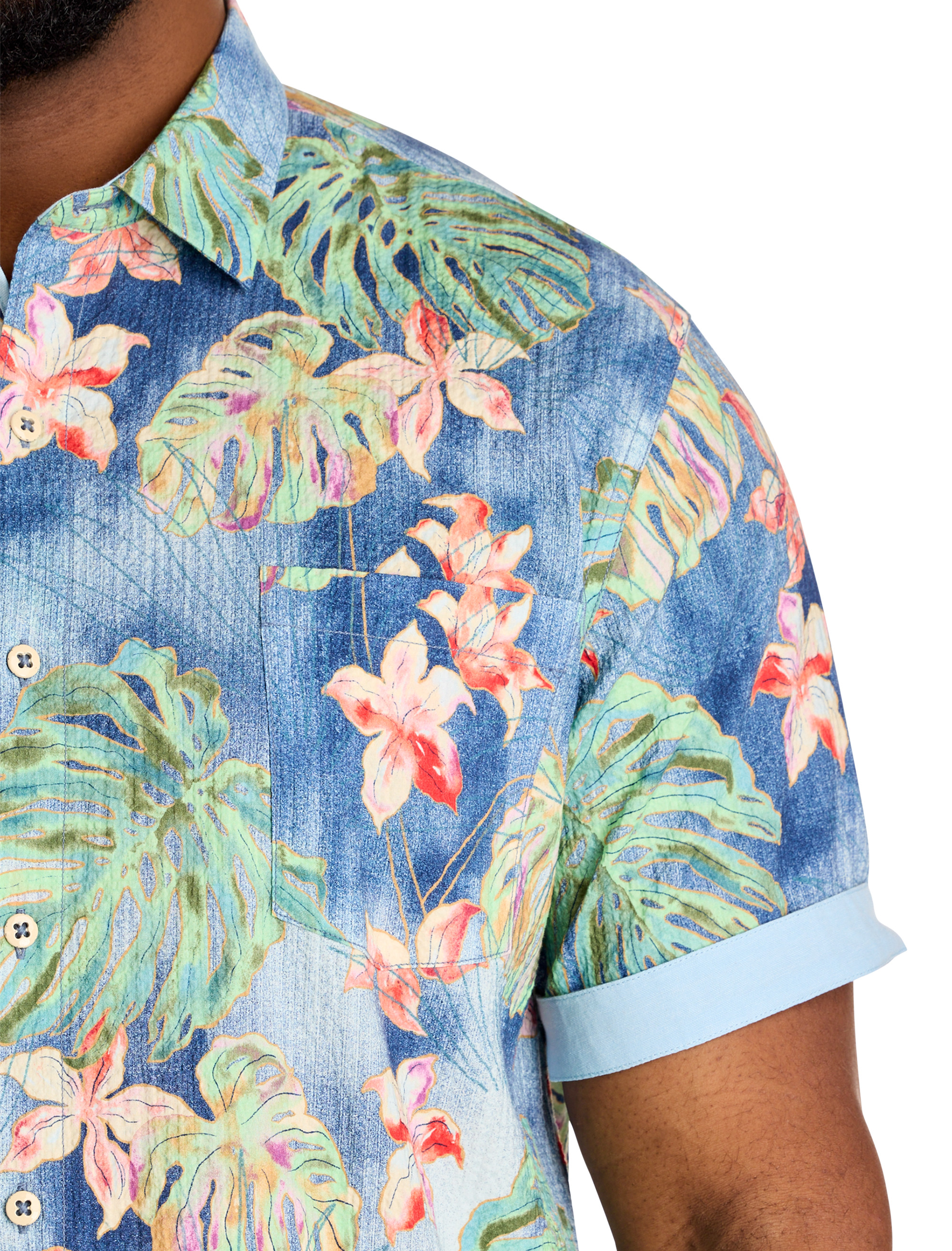 Nova Wave Jungle Seersucker Sport Shirt