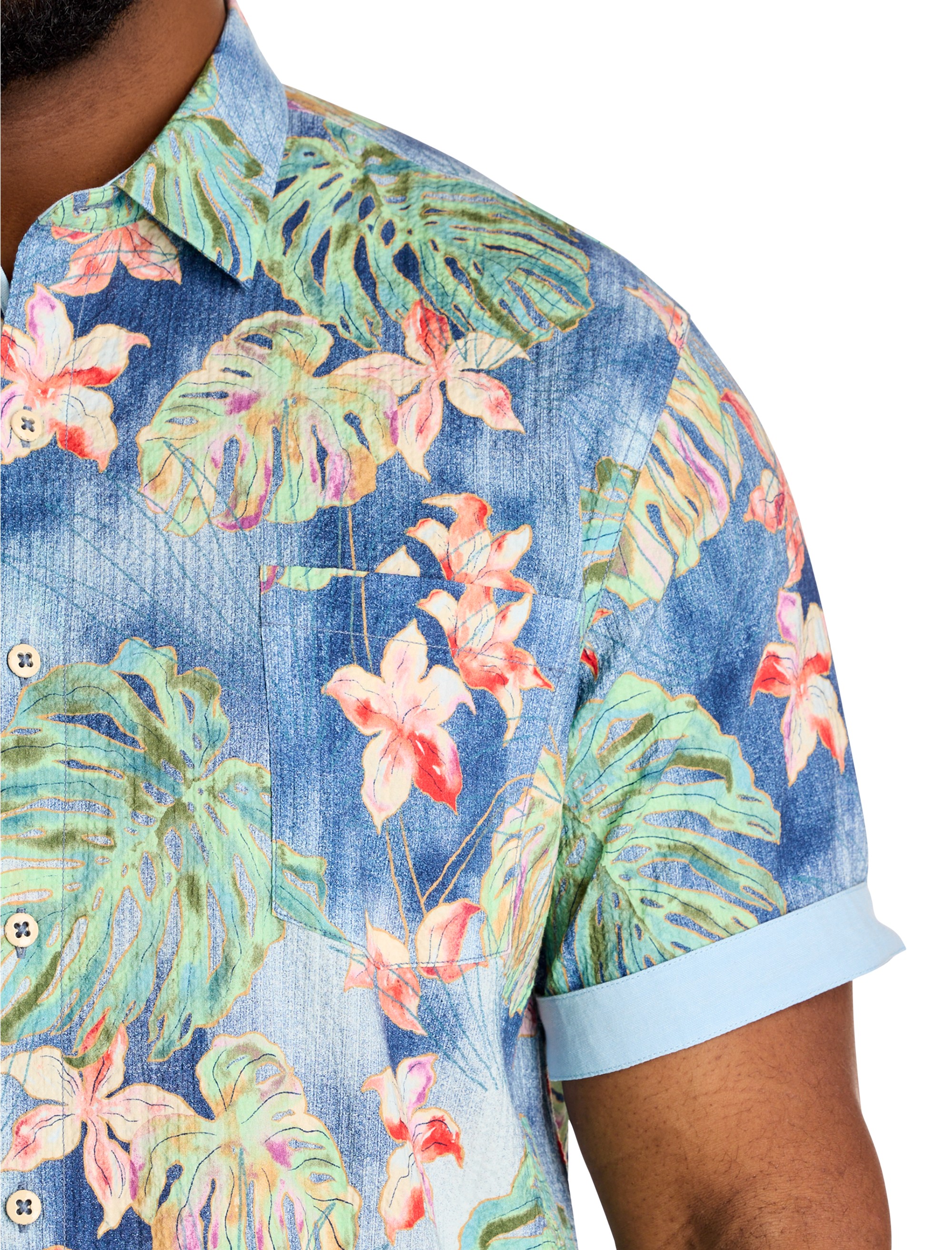 Nova Wave Jungle Seersucker Sport Shirt - thumbnail 3