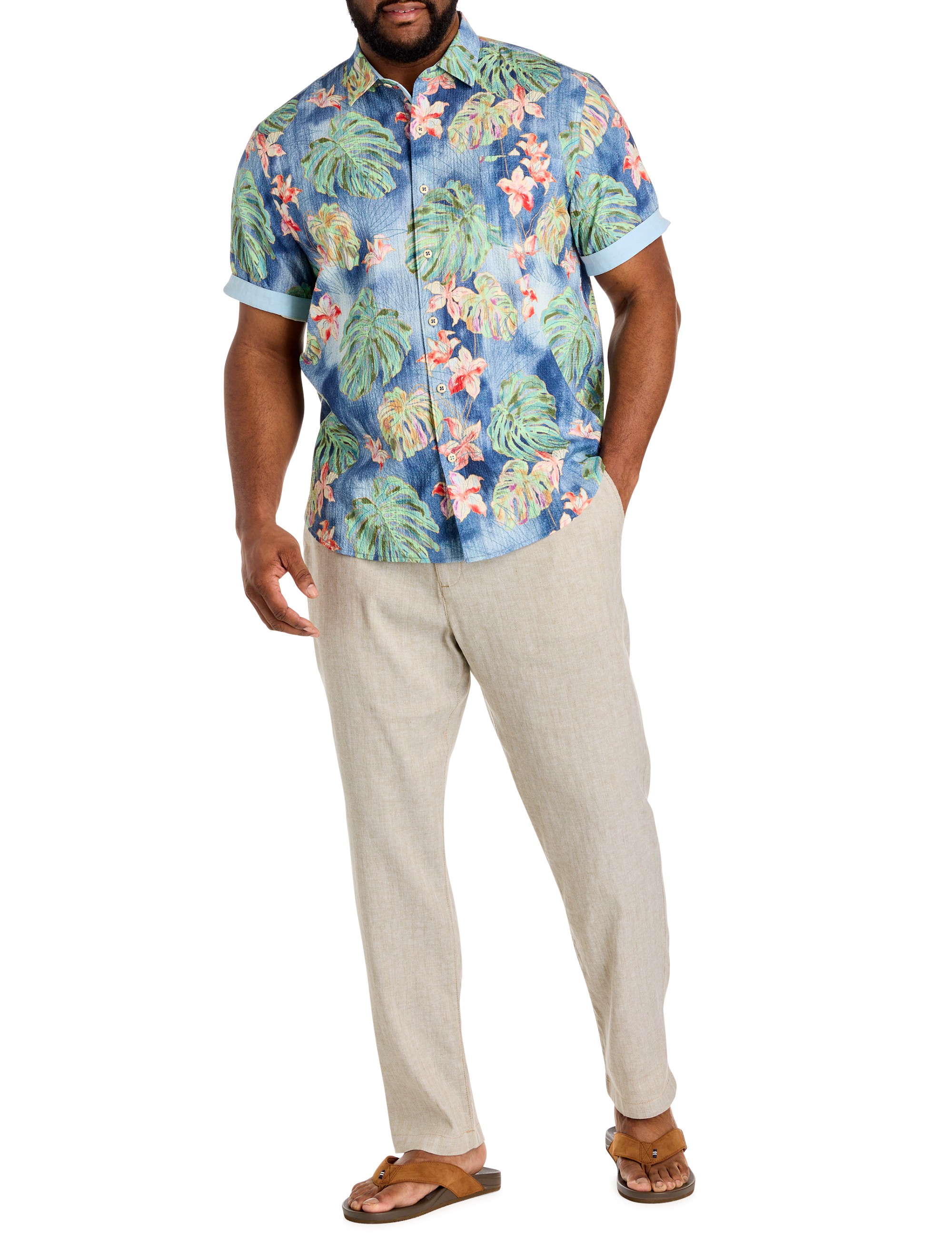 Nova Wave Jungle Seersucker Sport Shirt - thumbnail 4