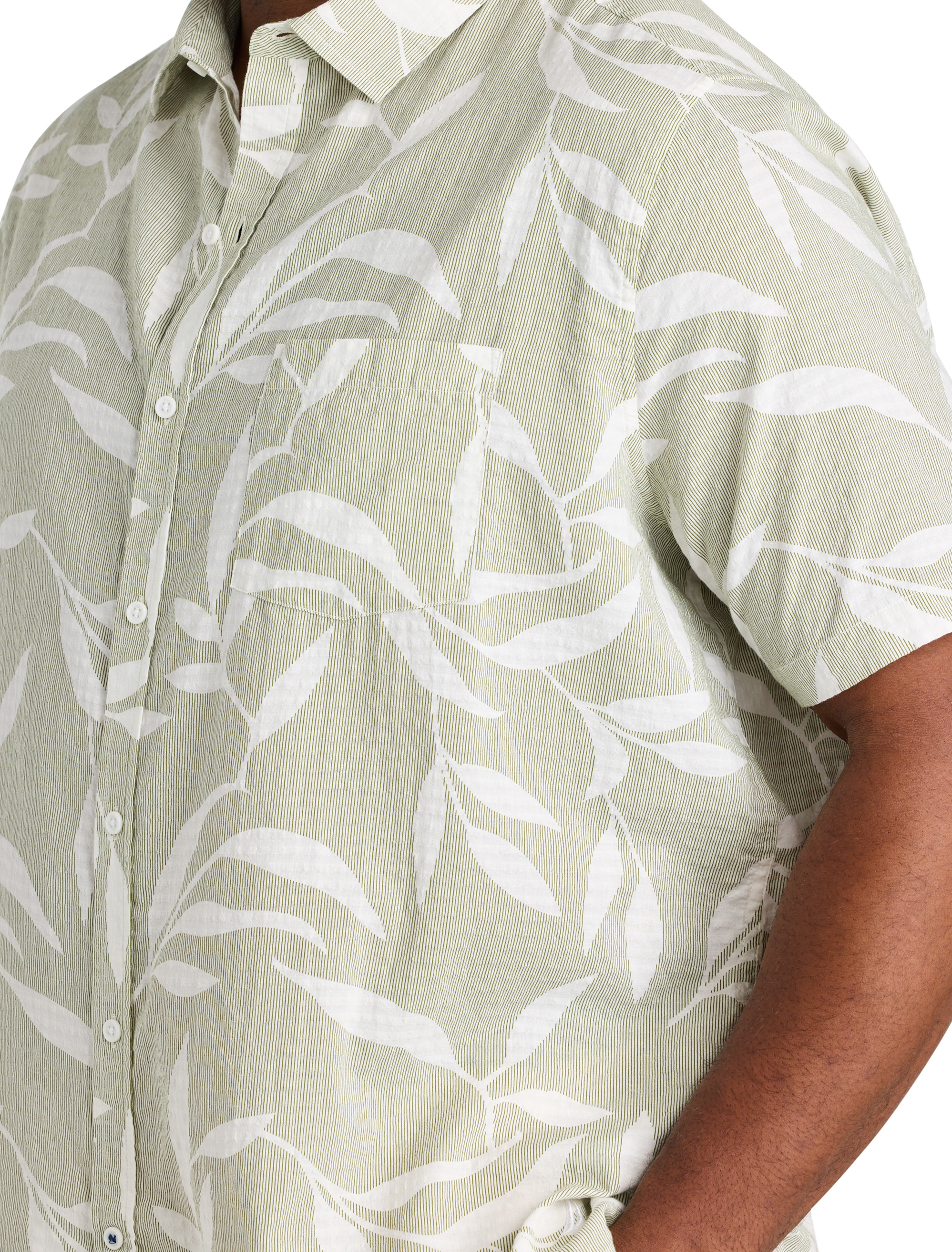 Leaf Print Sport Shirt