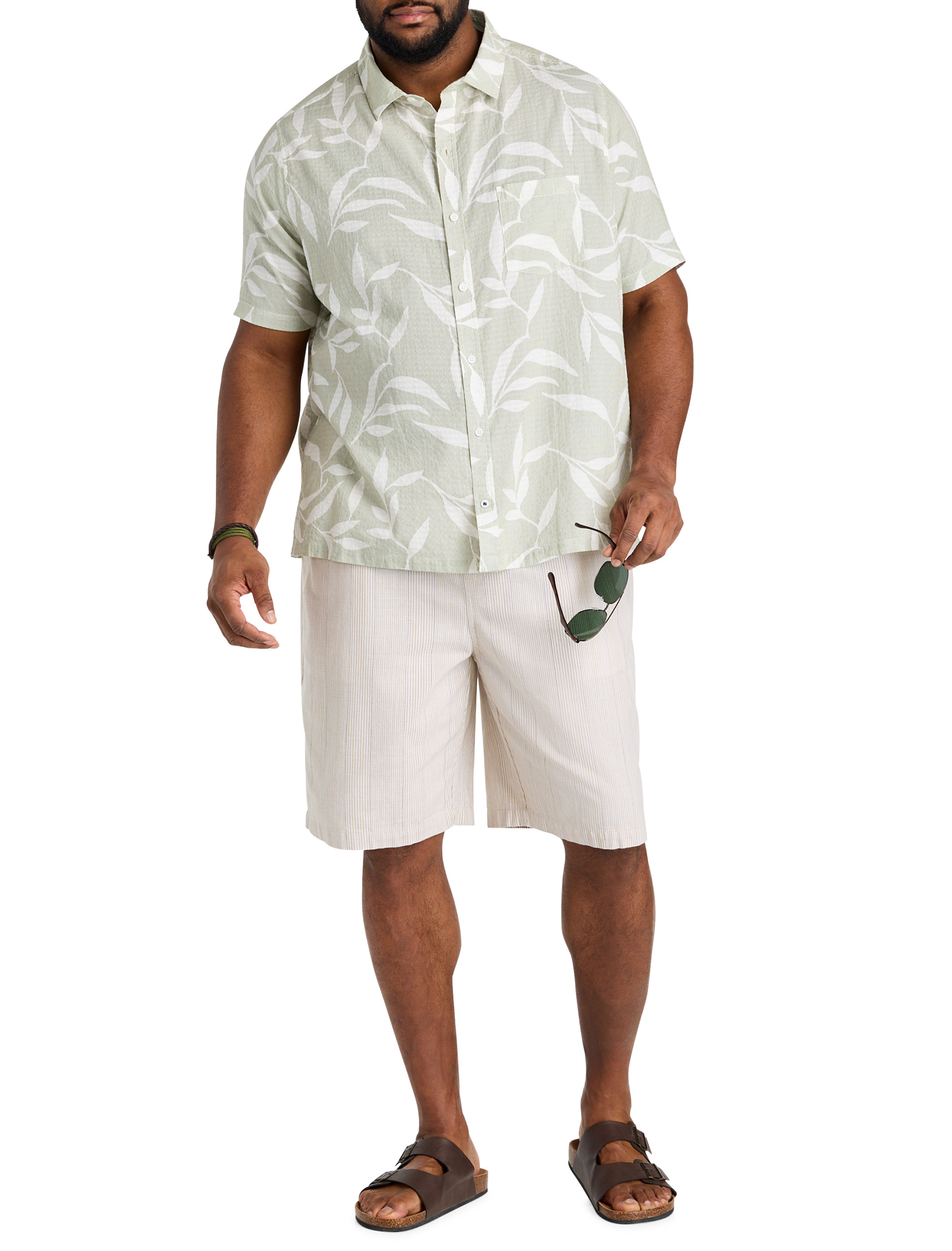 Leaf Print Sport Shirt