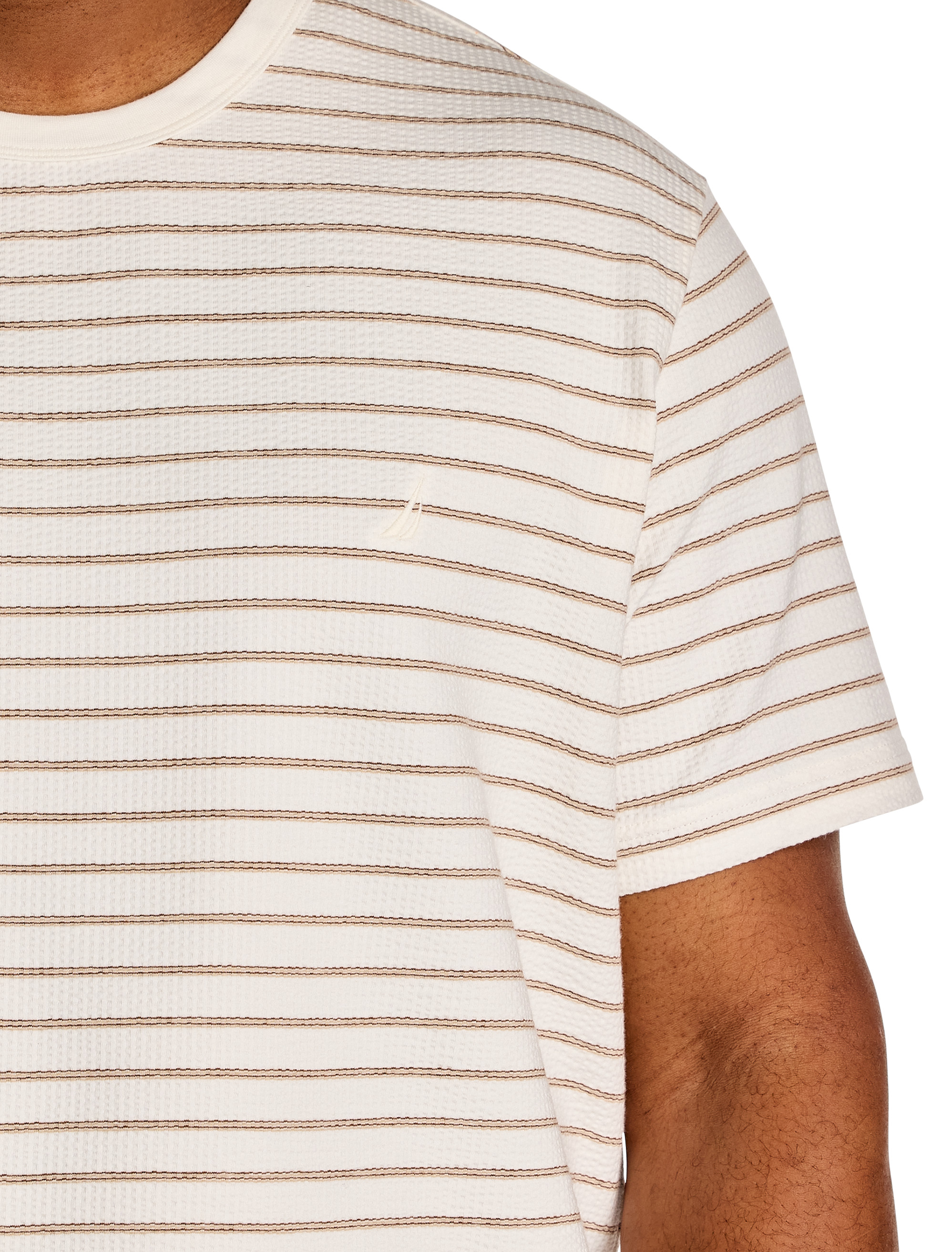 Textured Striped Crewneck T-Shirt