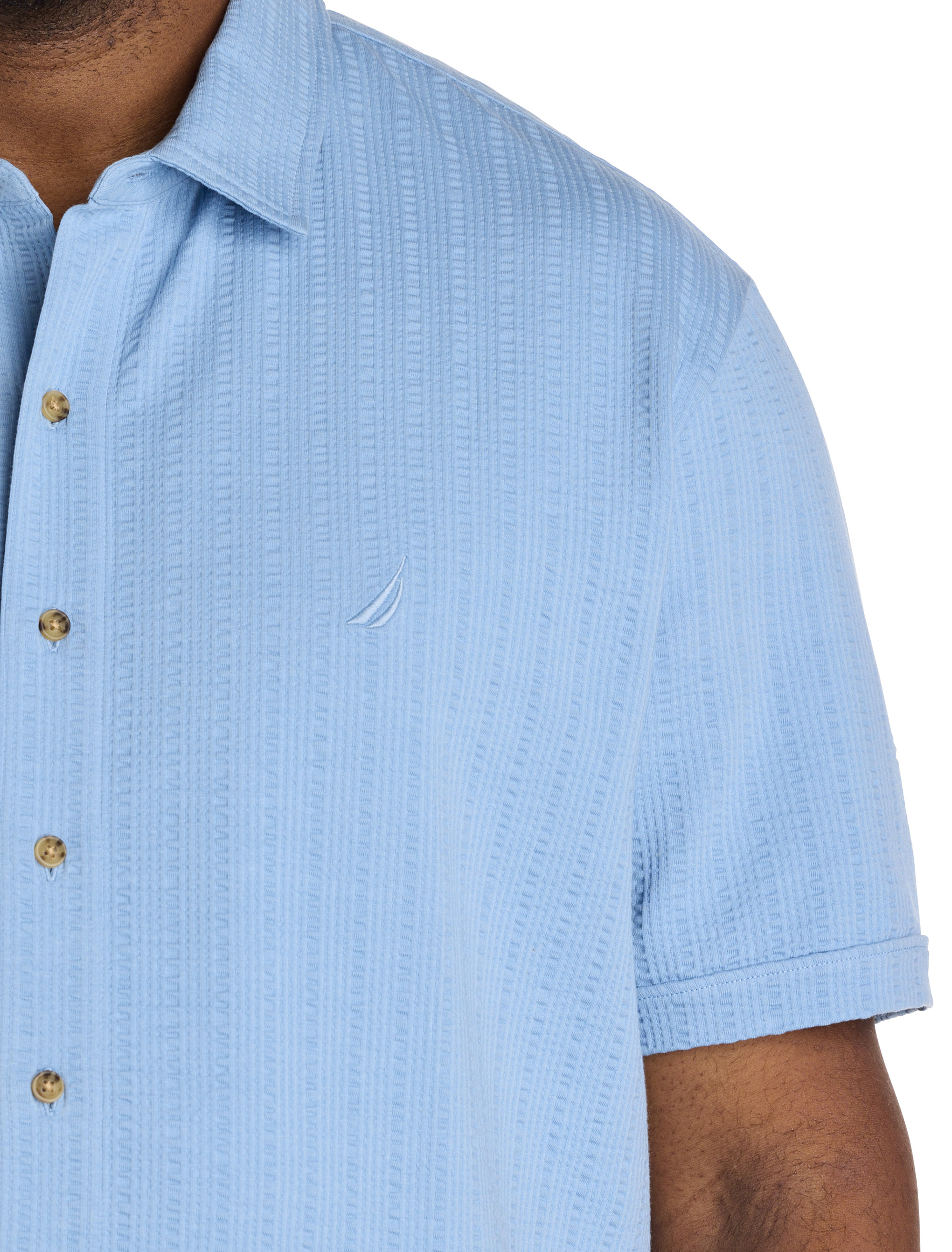 Button-Down Seersucker Polo Shirt