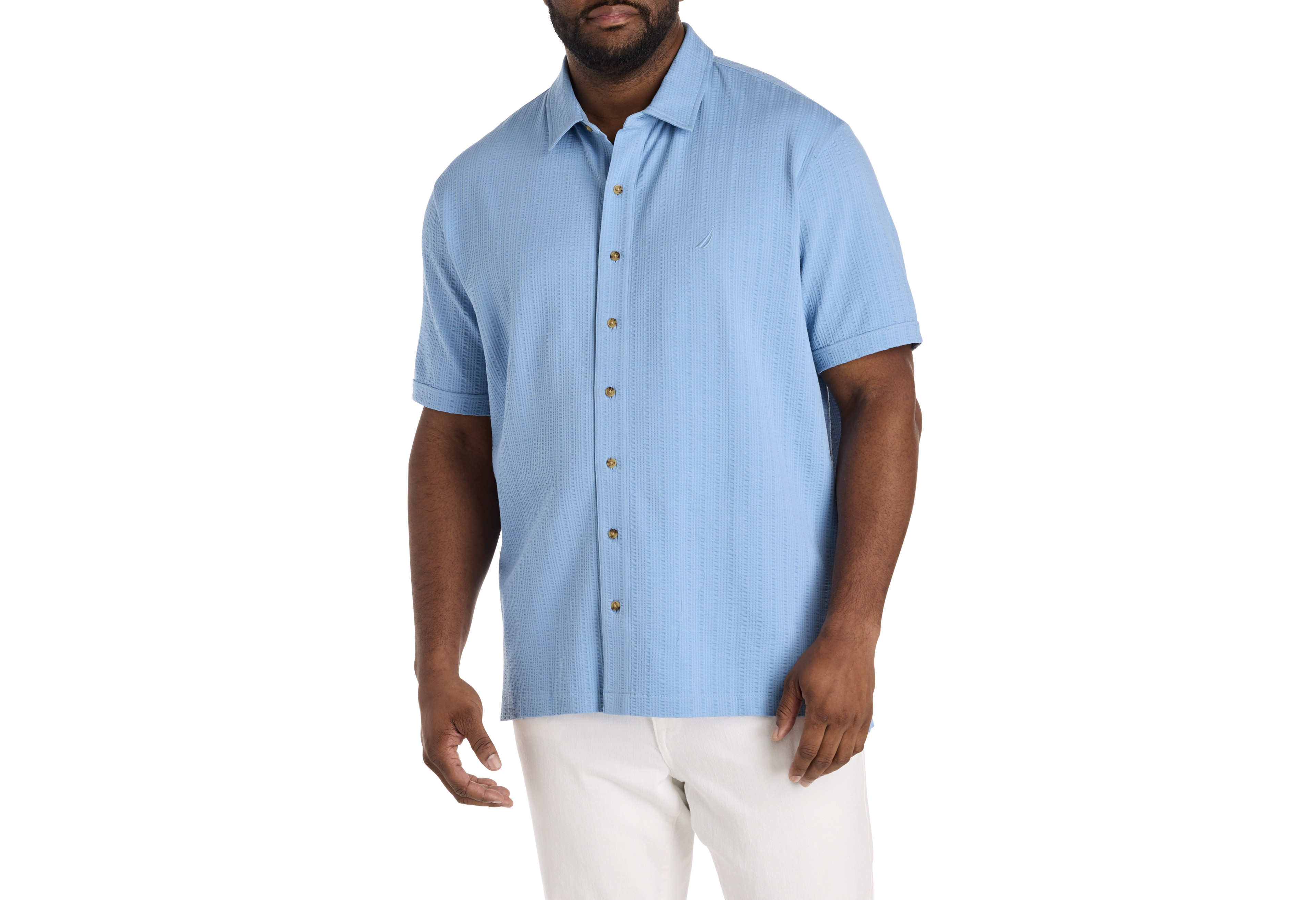 Button-Down Seersucker Polo Shirt