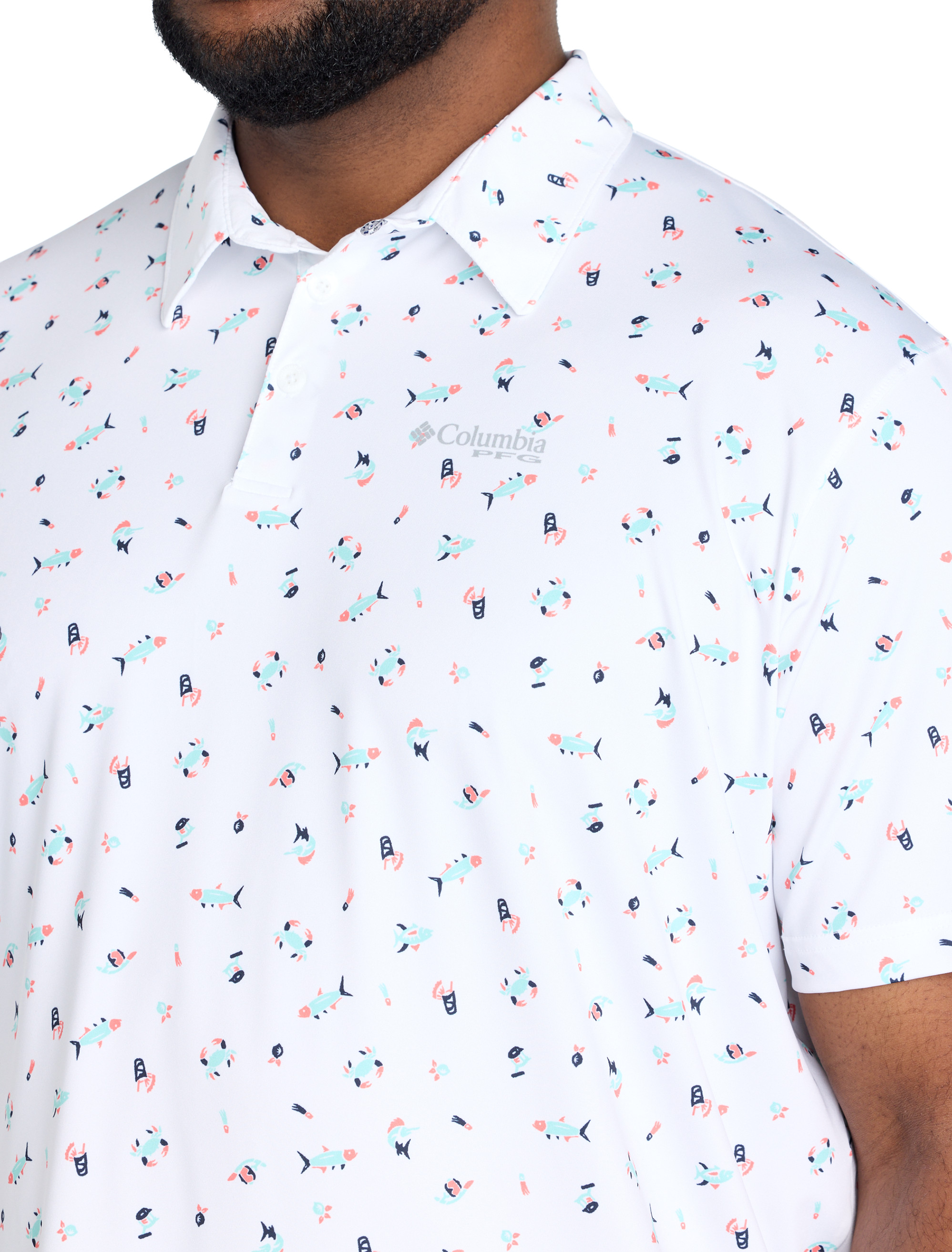 PFG Super Slack Tide™ Fish Print Polo Shirt