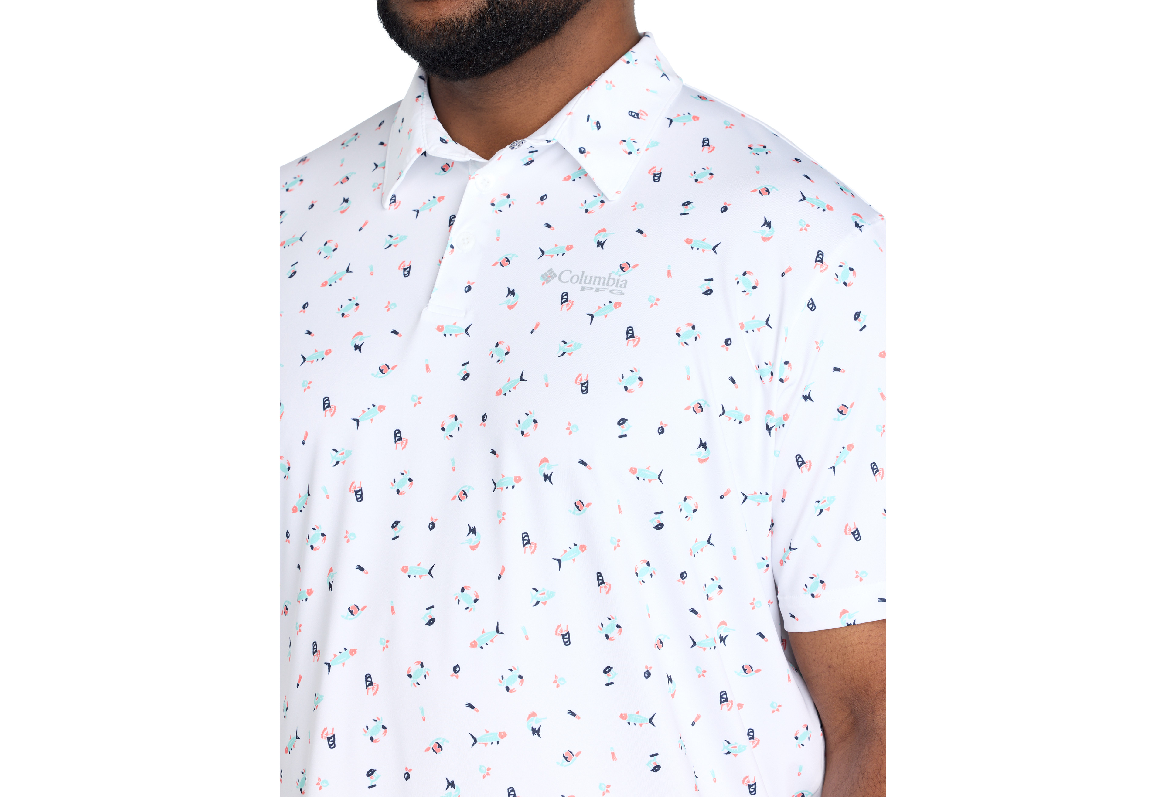 PFG Super Slack Tide™ Fish Print Polo Shirt