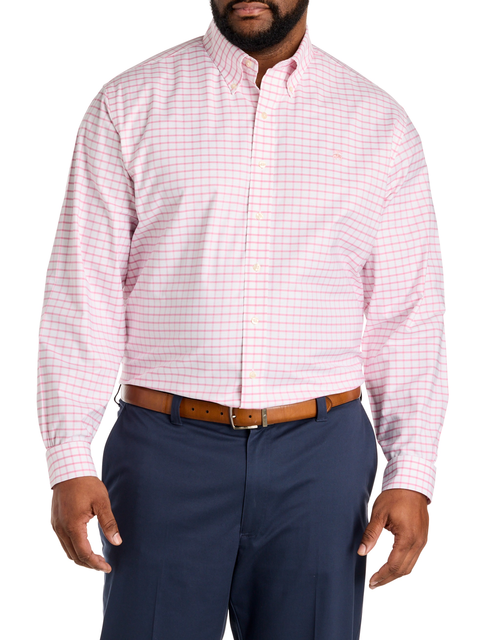 Non-Iron Windowpane Oxford Sport Shirt - thumbnail 2