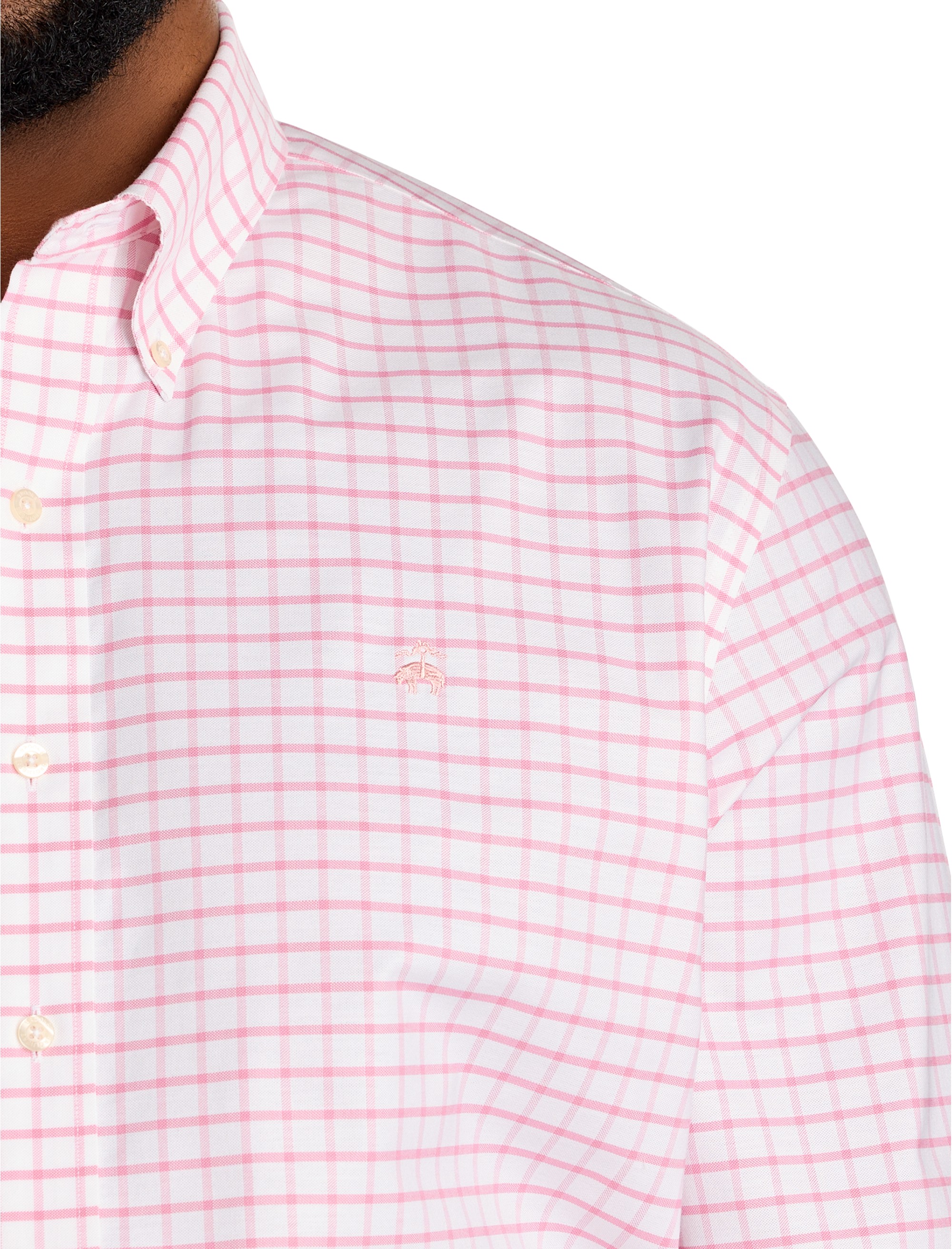 Non-Iron Windowpane Oxford Sport Shirt - thumbnail 3