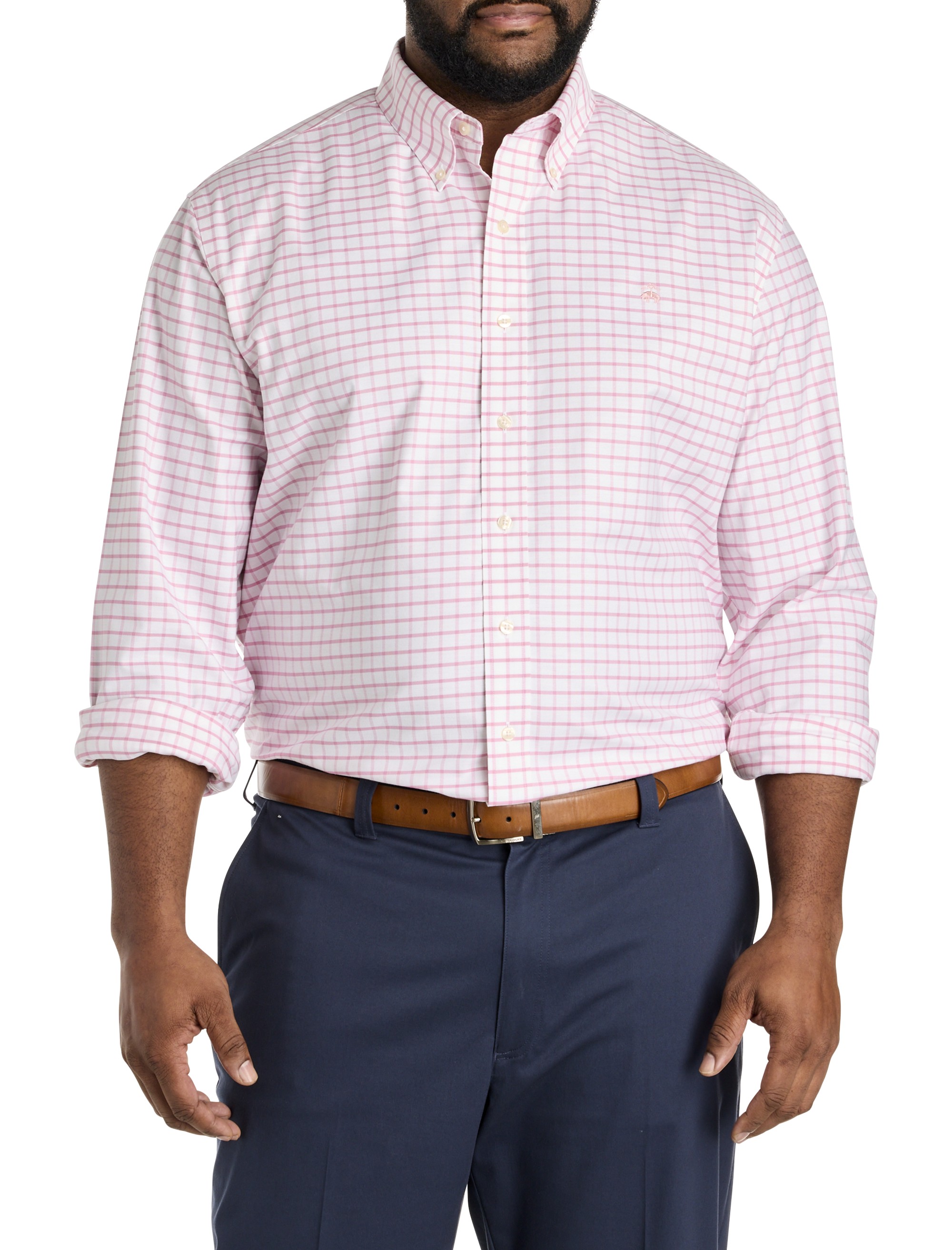Non-Iron Windowpane Oxford Sport Shirt