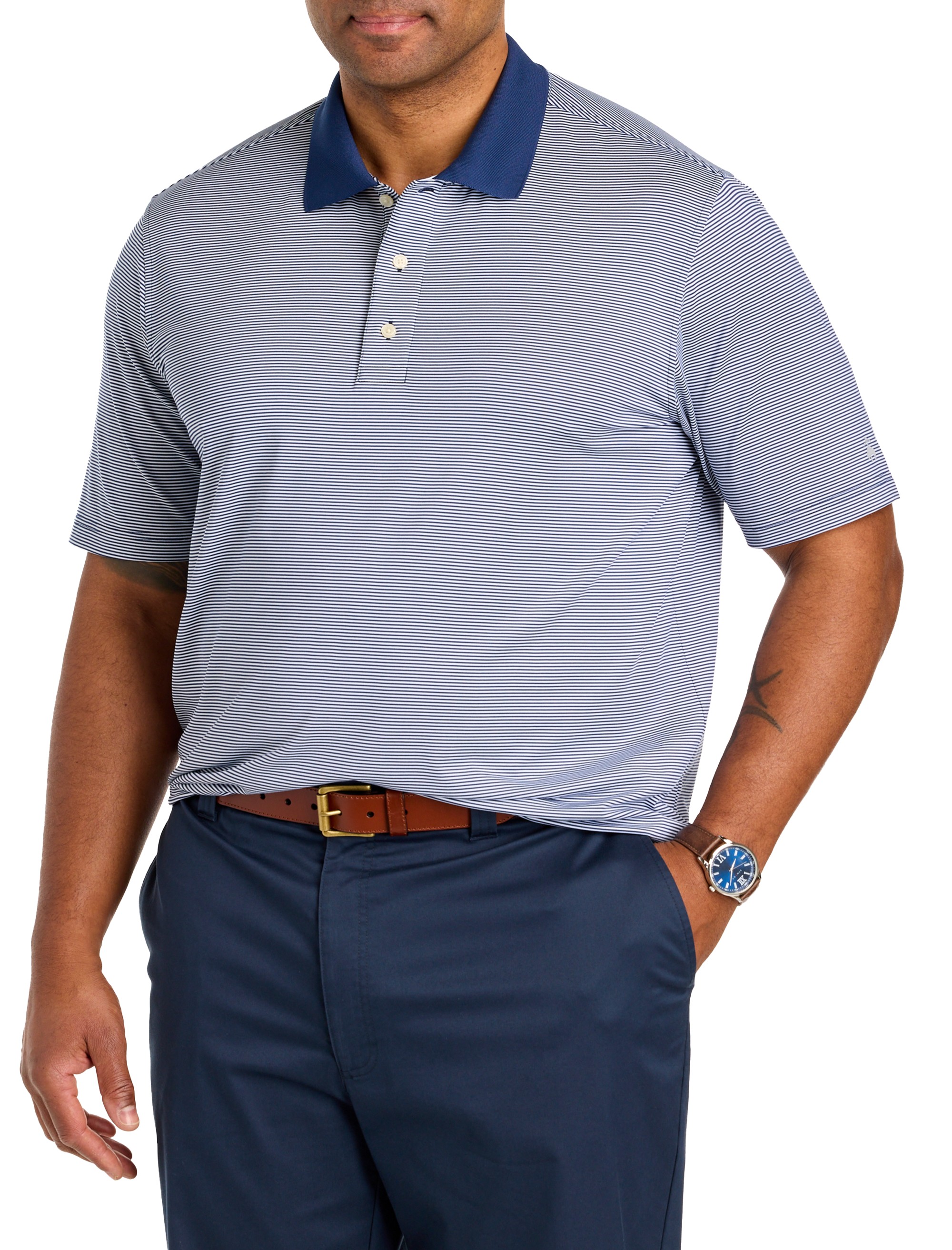 Performance Micro Stripe Polo Shirt - thumbnail 4