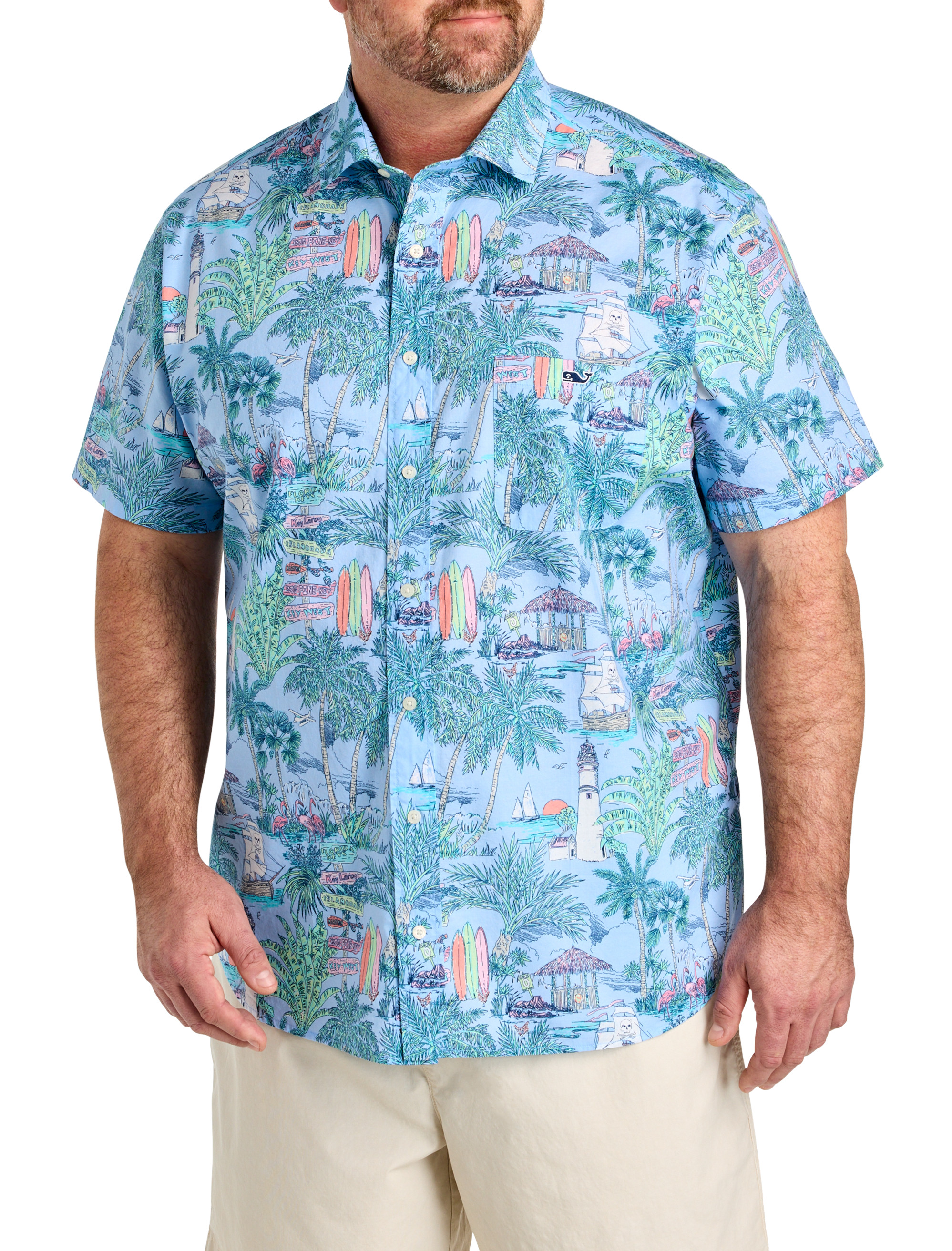 island casual dress shirt LA LEELA Men's Hawaiian Shirts Short Sleeve Button Down Shirt Mens Party  Shirts Casual Vacation Summer Tropical Island Shirts for Men Funny M Navy,