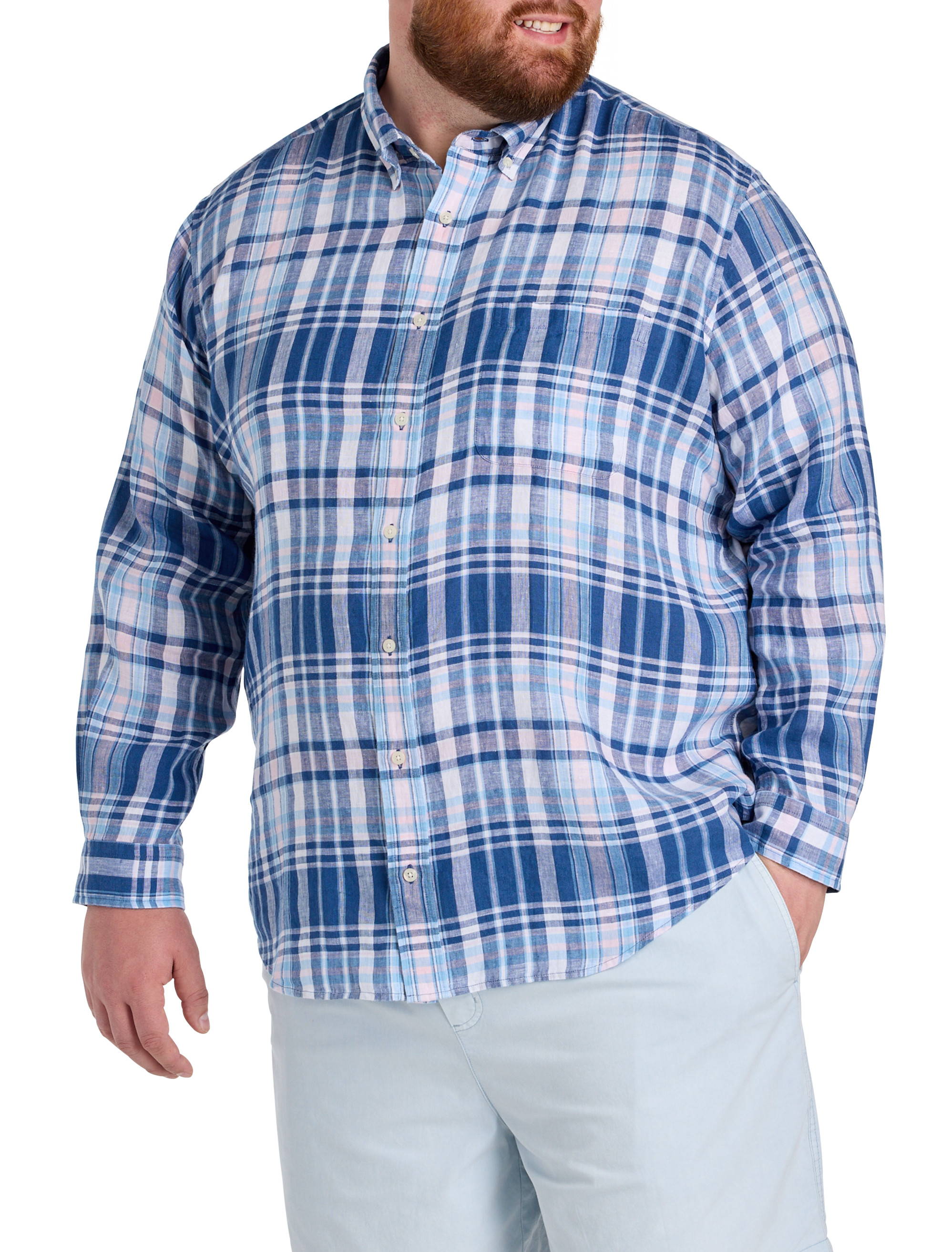 Pelican Point Plaid Linen Sport Shirt