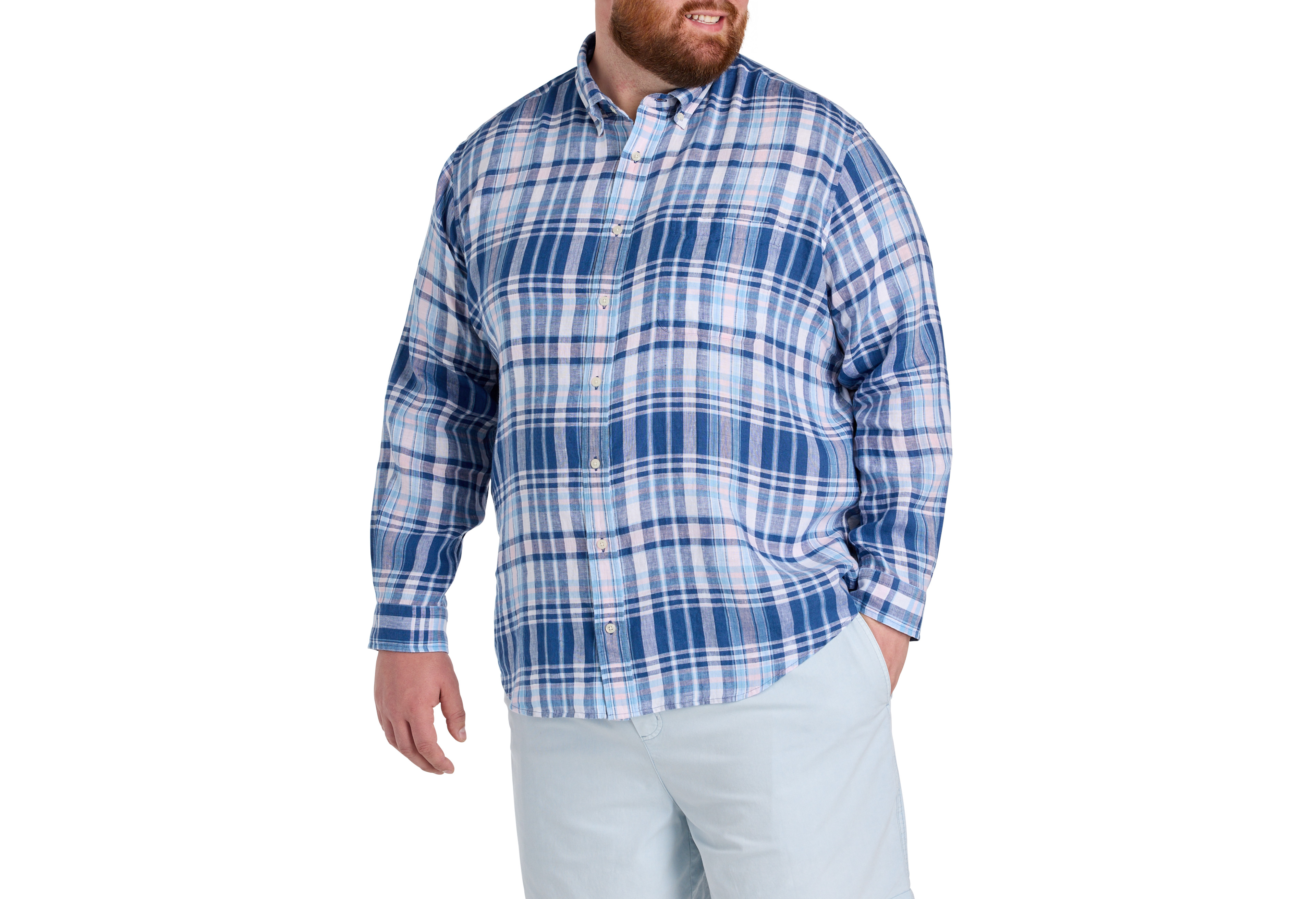 Pelican Point Plaid Linen Sport Shirt