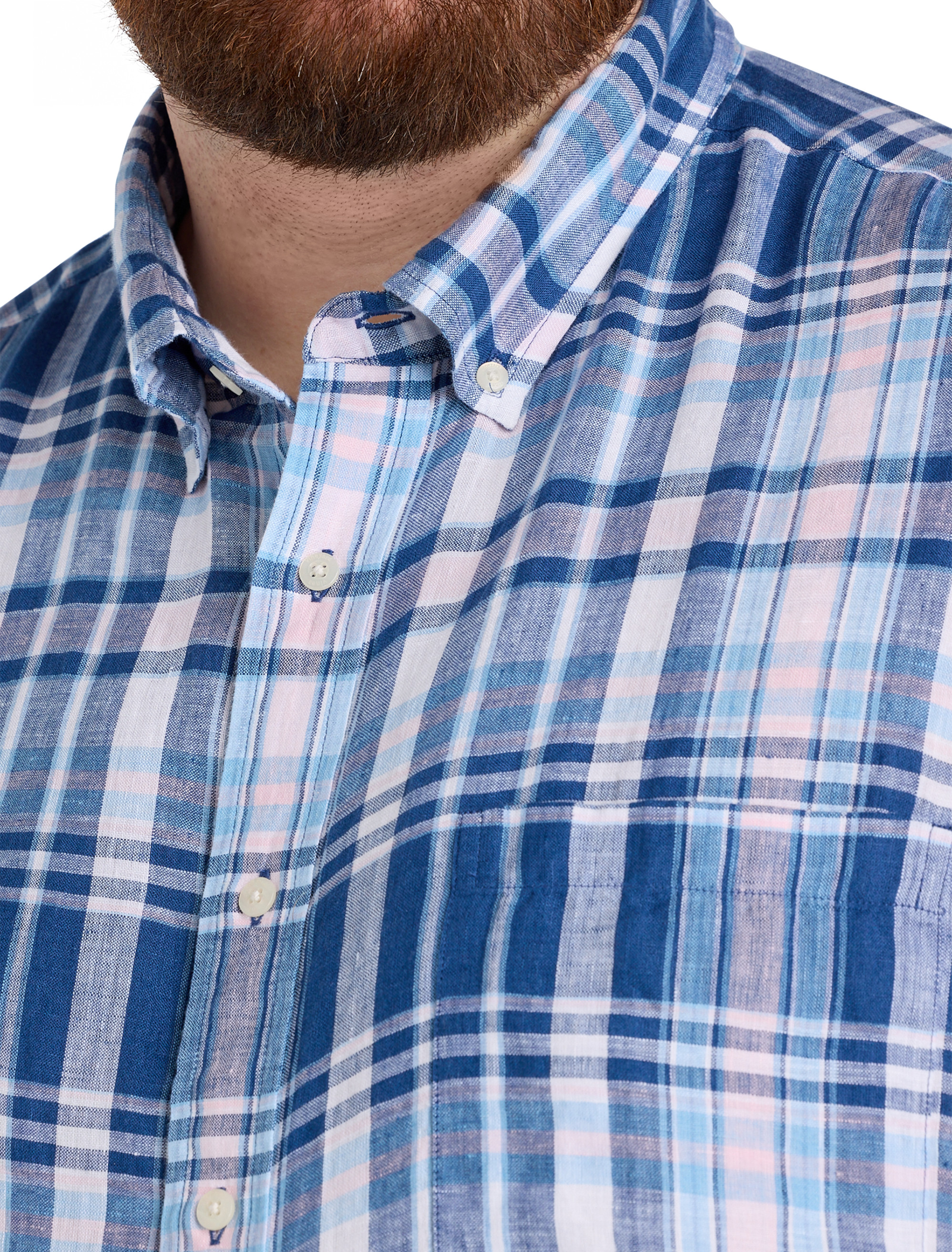 Pelican Point Plaid Linen Sport Shirt