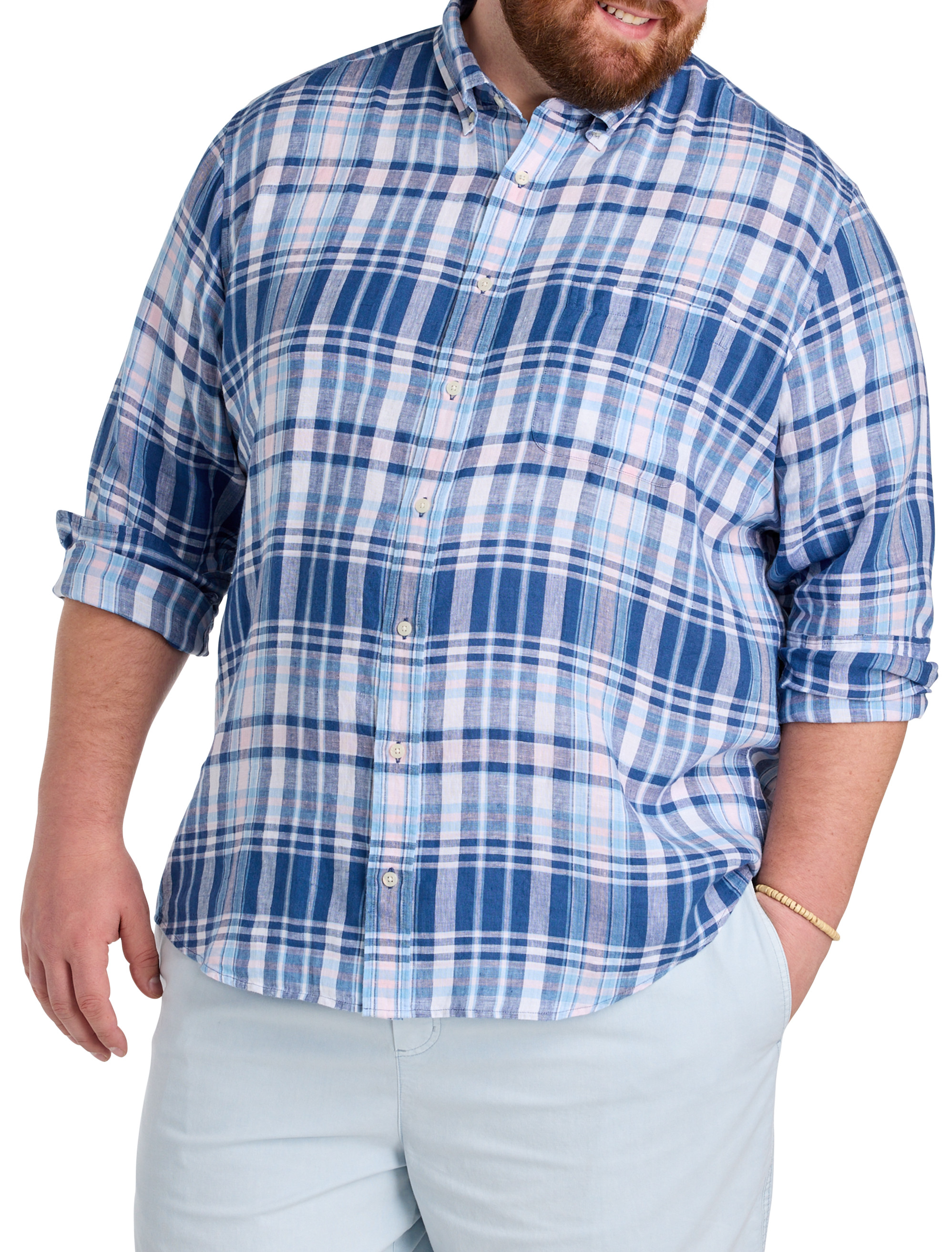 Pelican Point Plaid Linen Sport Shirt