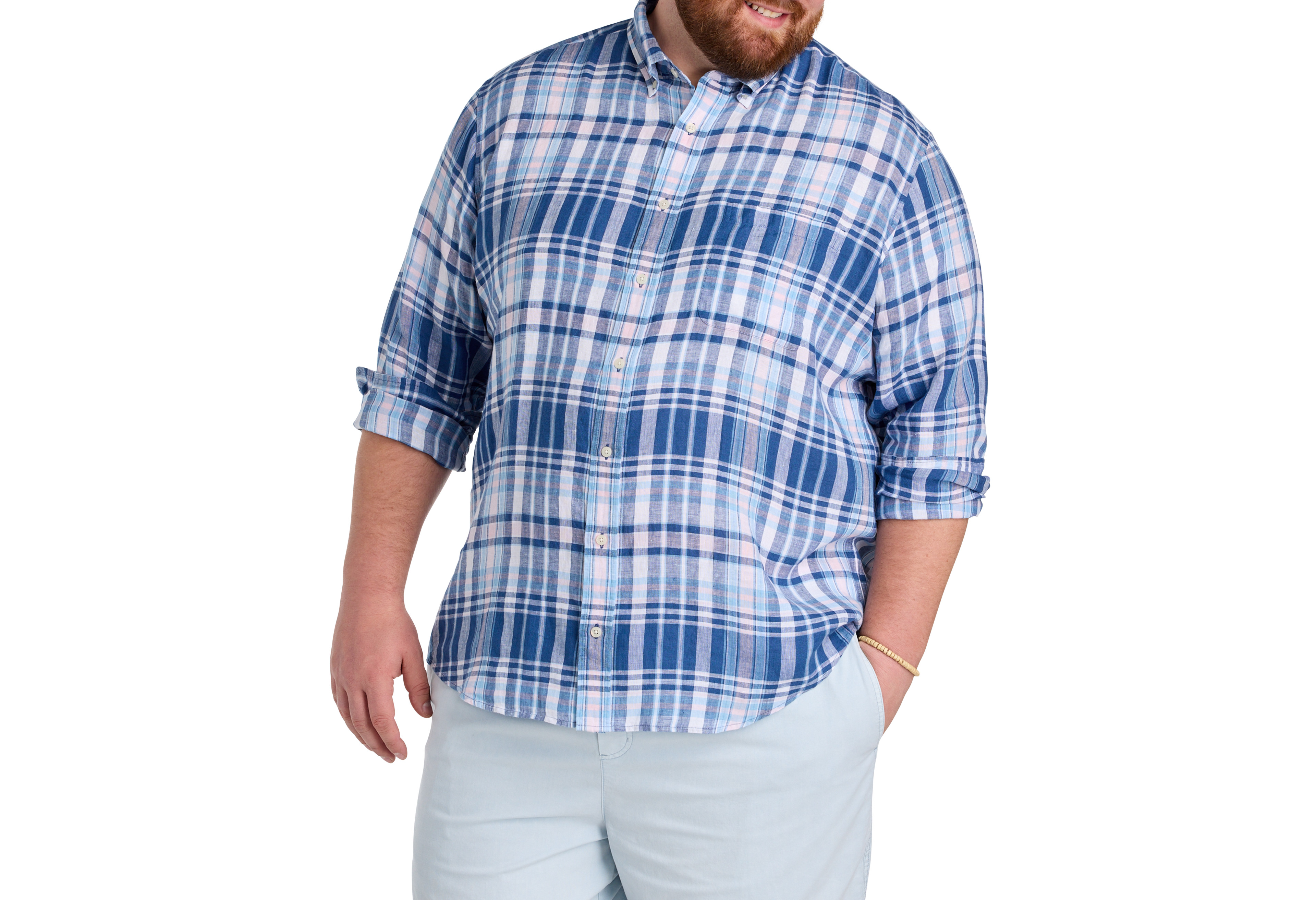 Pelican Point Plaid Linen Sport Shirt