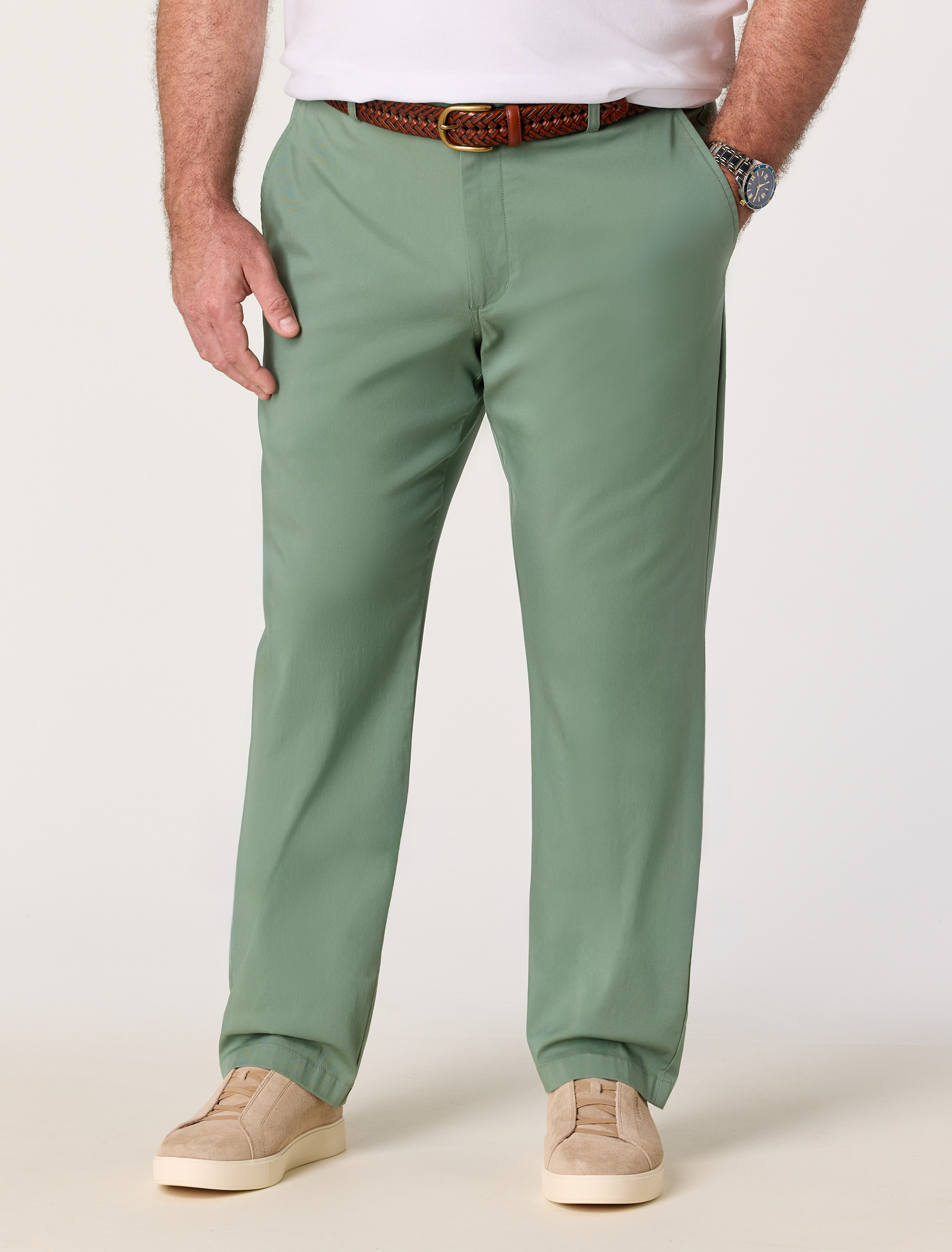 men's wrinkle free dress pant green color regular fit Casual Pants PromotionName: Presidents' Day Sale