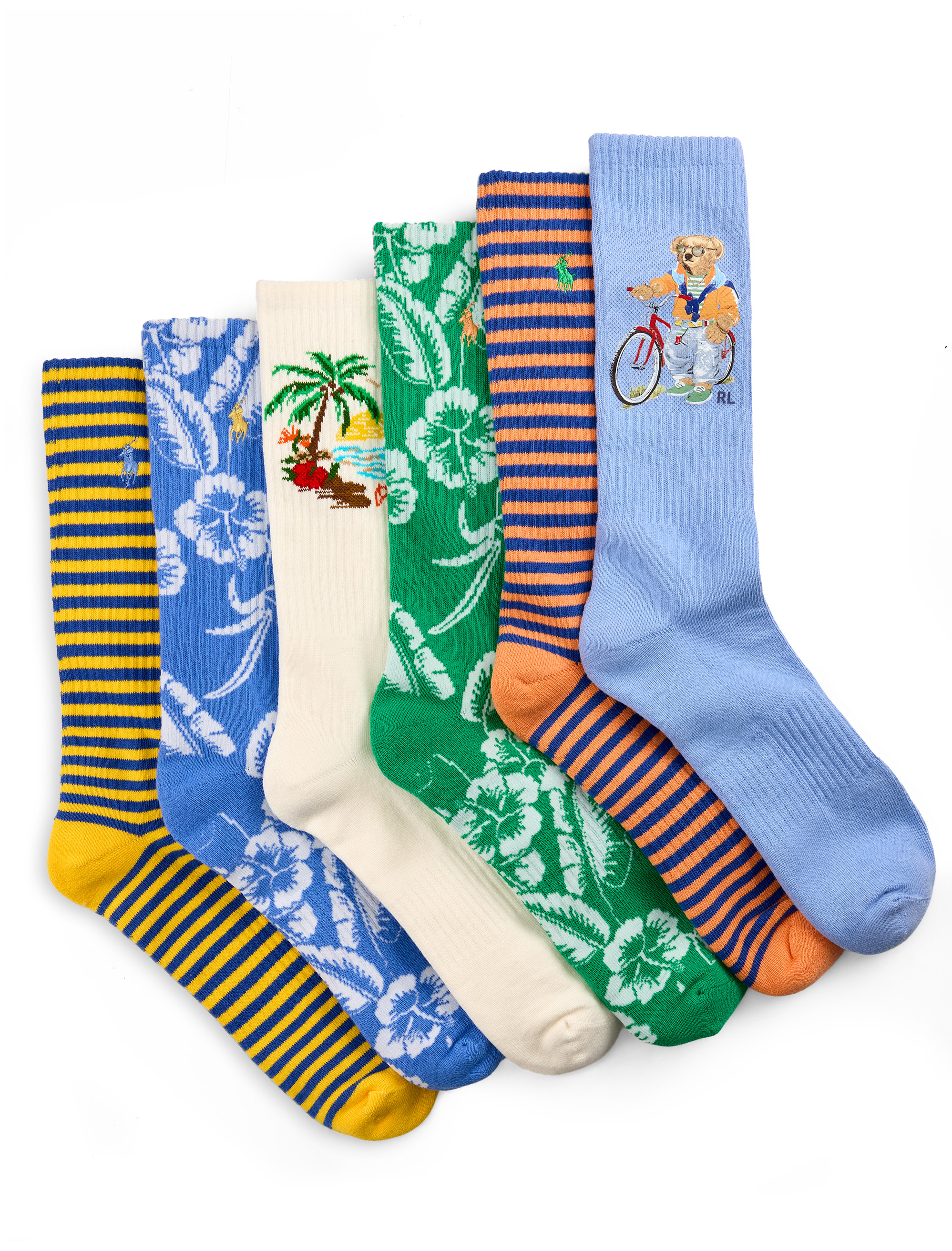 Harbour Isle Bear 6-pk Crew Socks