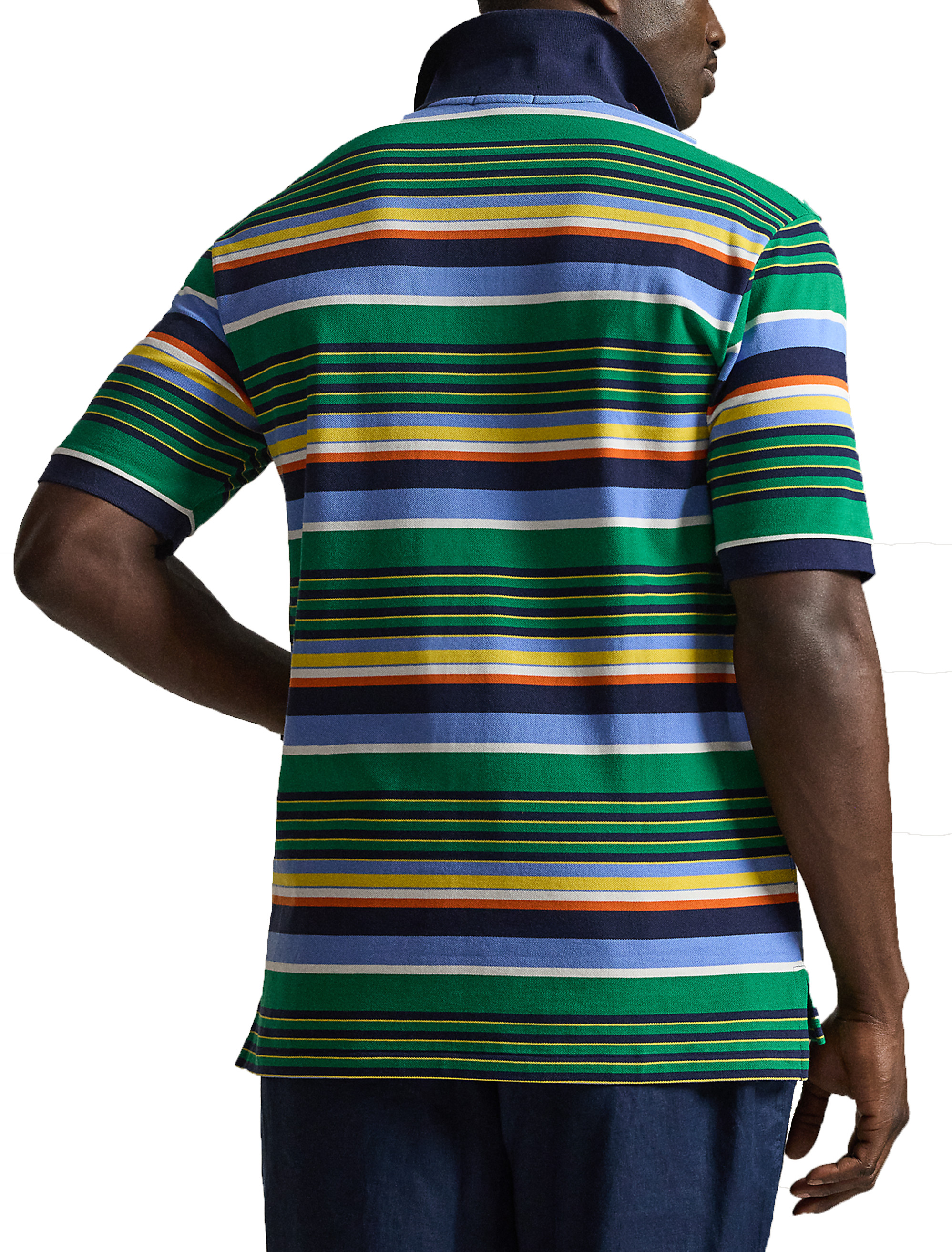 Mesh Multi-Striped Polo Shirt