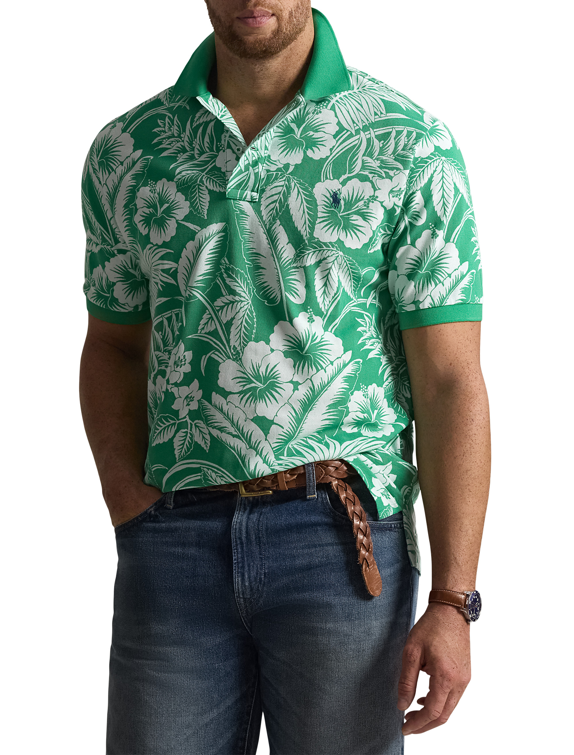 Sweetheart Floral Mesh Polo Shirt