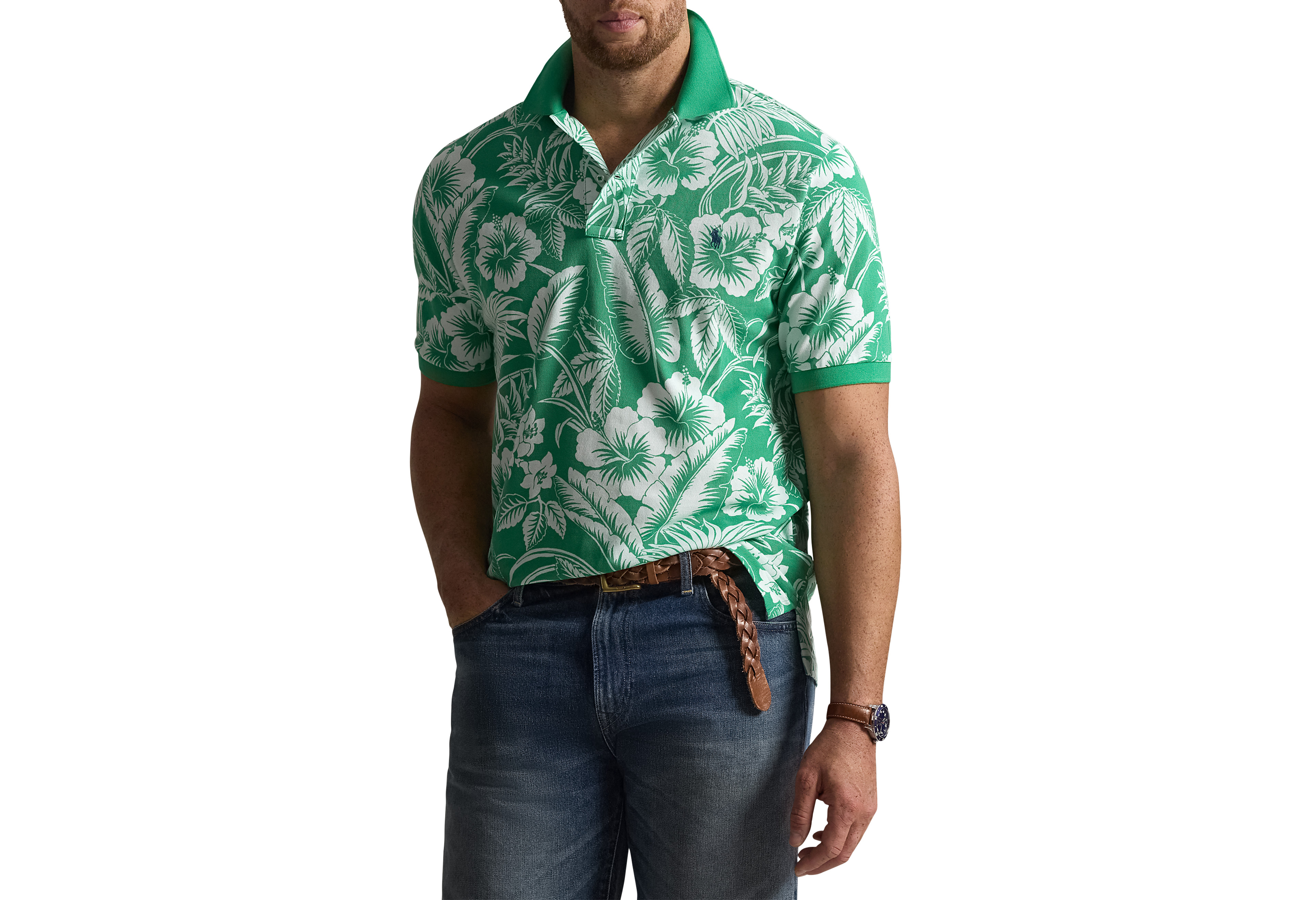 Sweetheart Floral Mesh Polo Shirt
