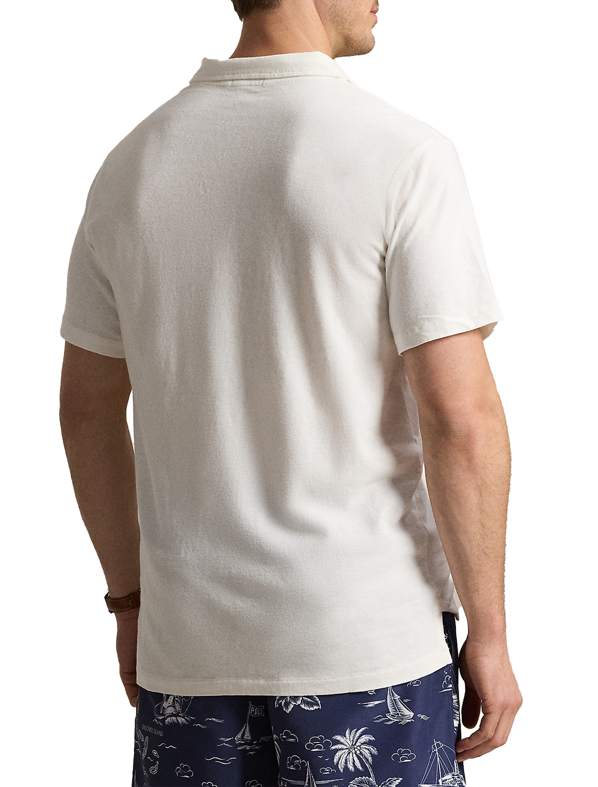 Cotton-Blend Johnny Collar Polo Shirt