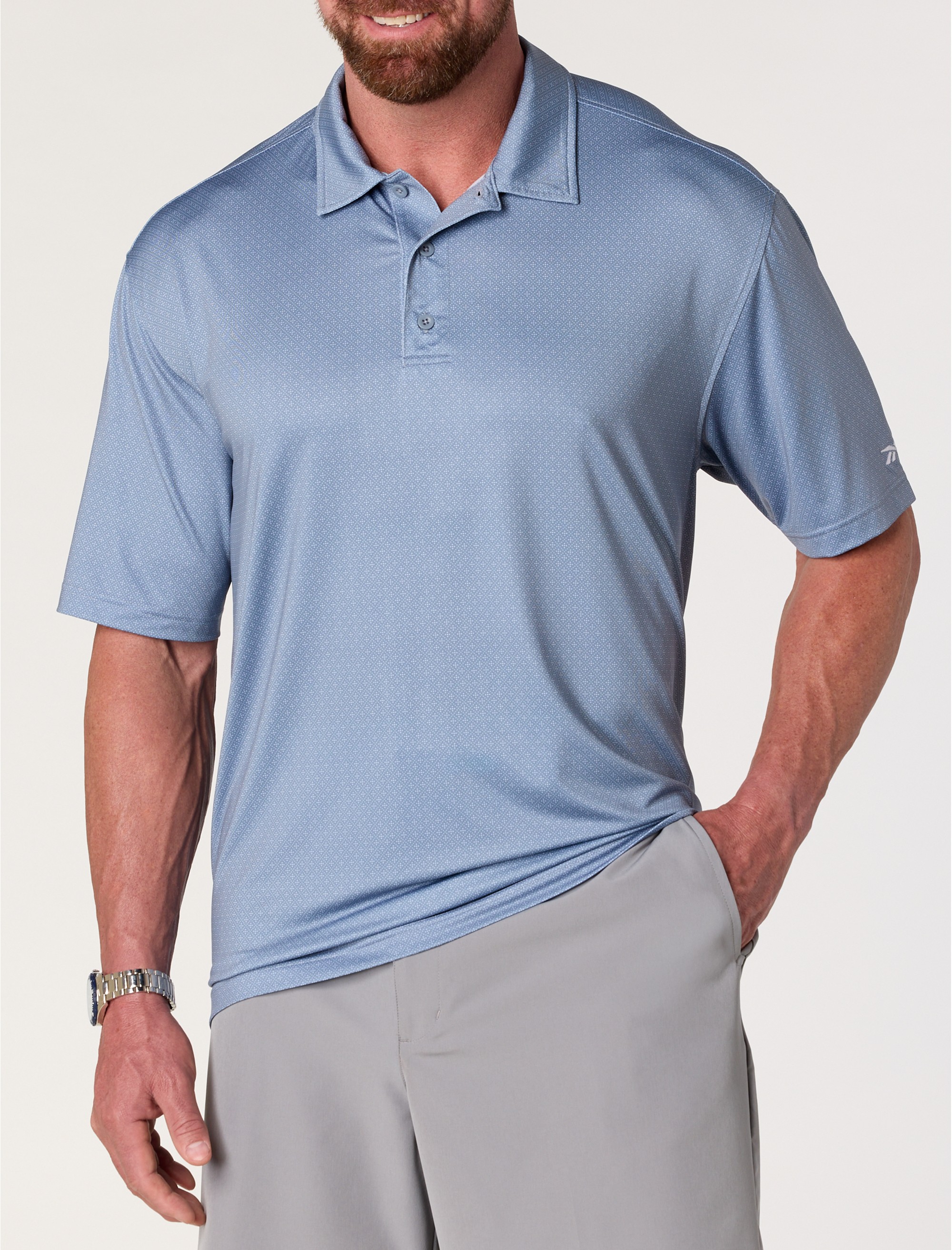 Geometric Dot Performance Polo Shirt - thumbnail 4