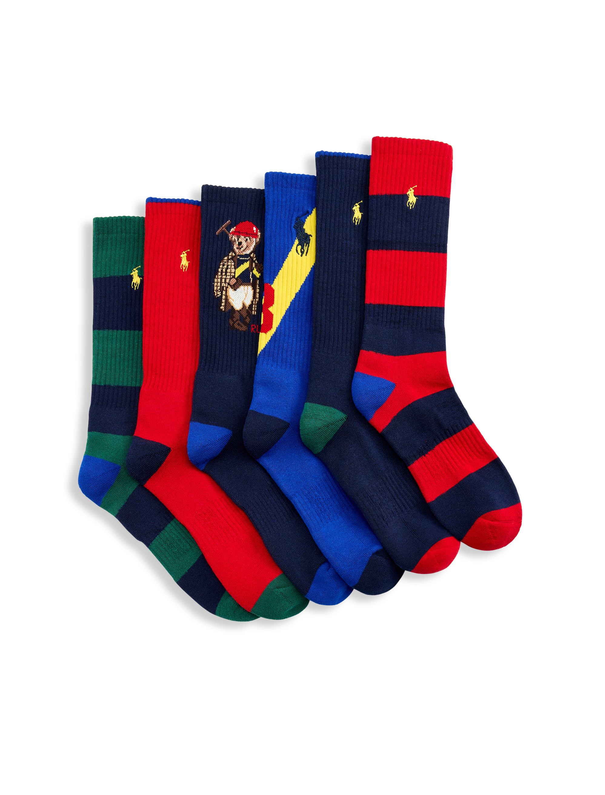 6-pk Polo Society Bear Crew Socks