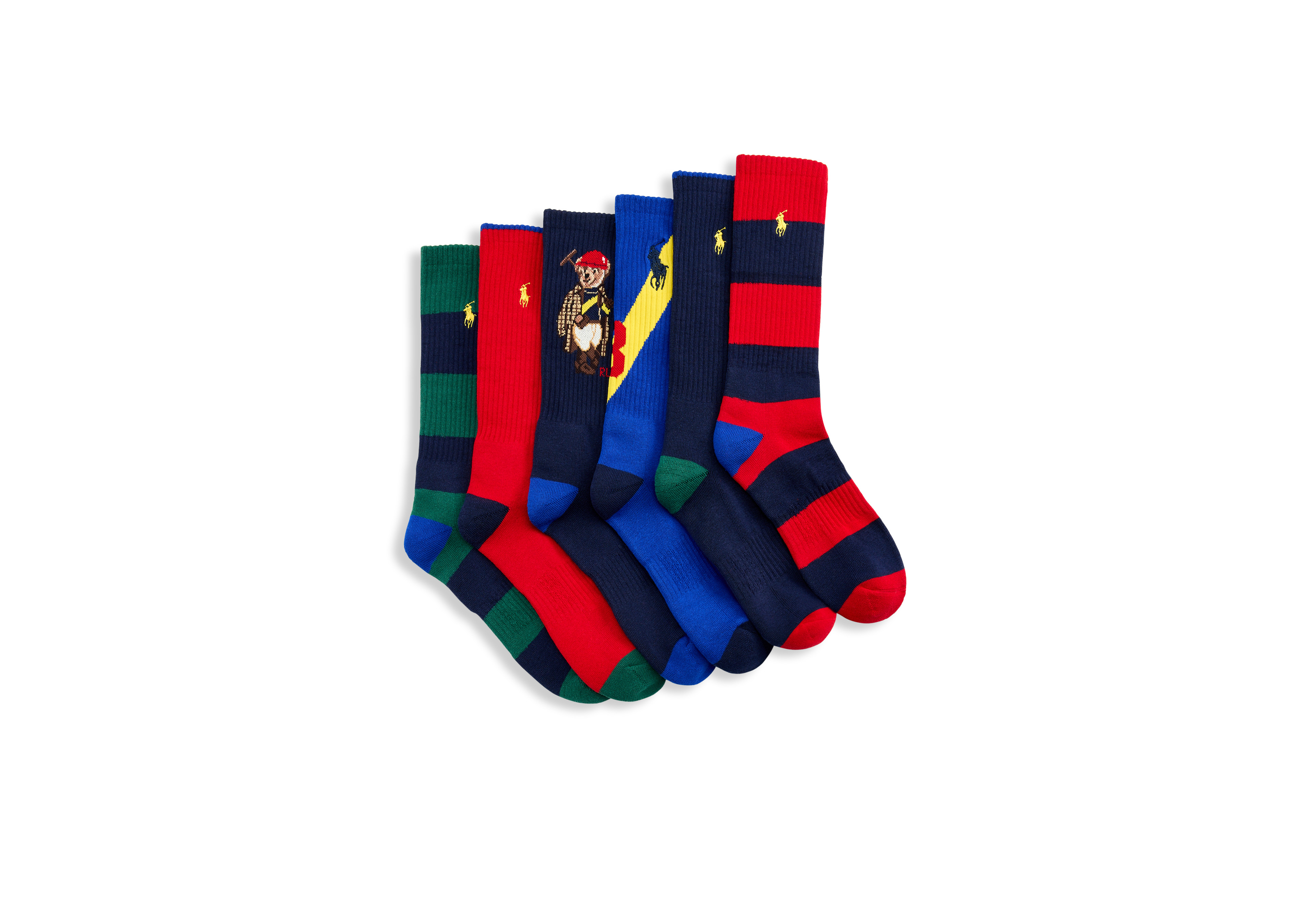 6-pk Polo Society Bear Crew Socks