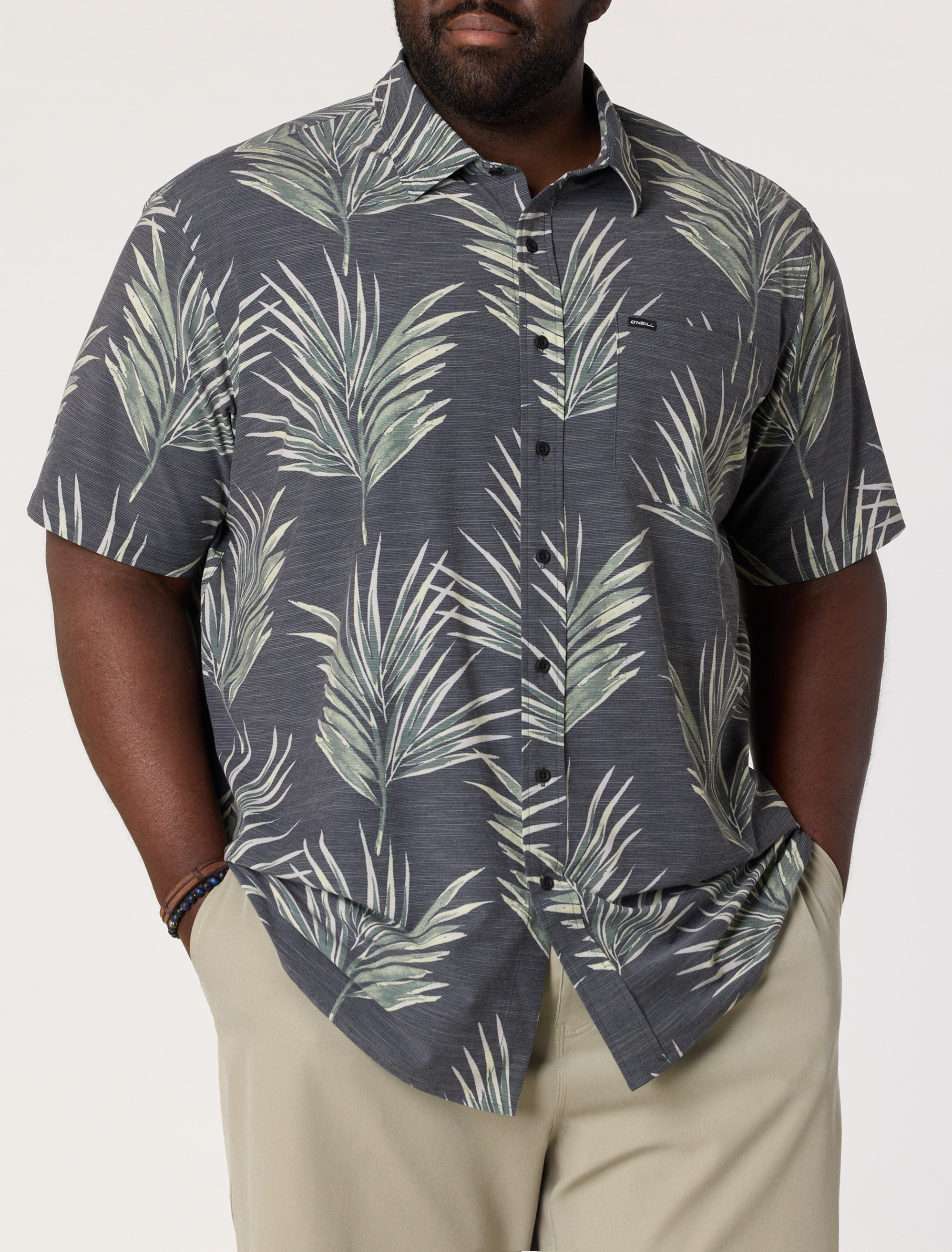 Leaf Print Performance Sport Shirt