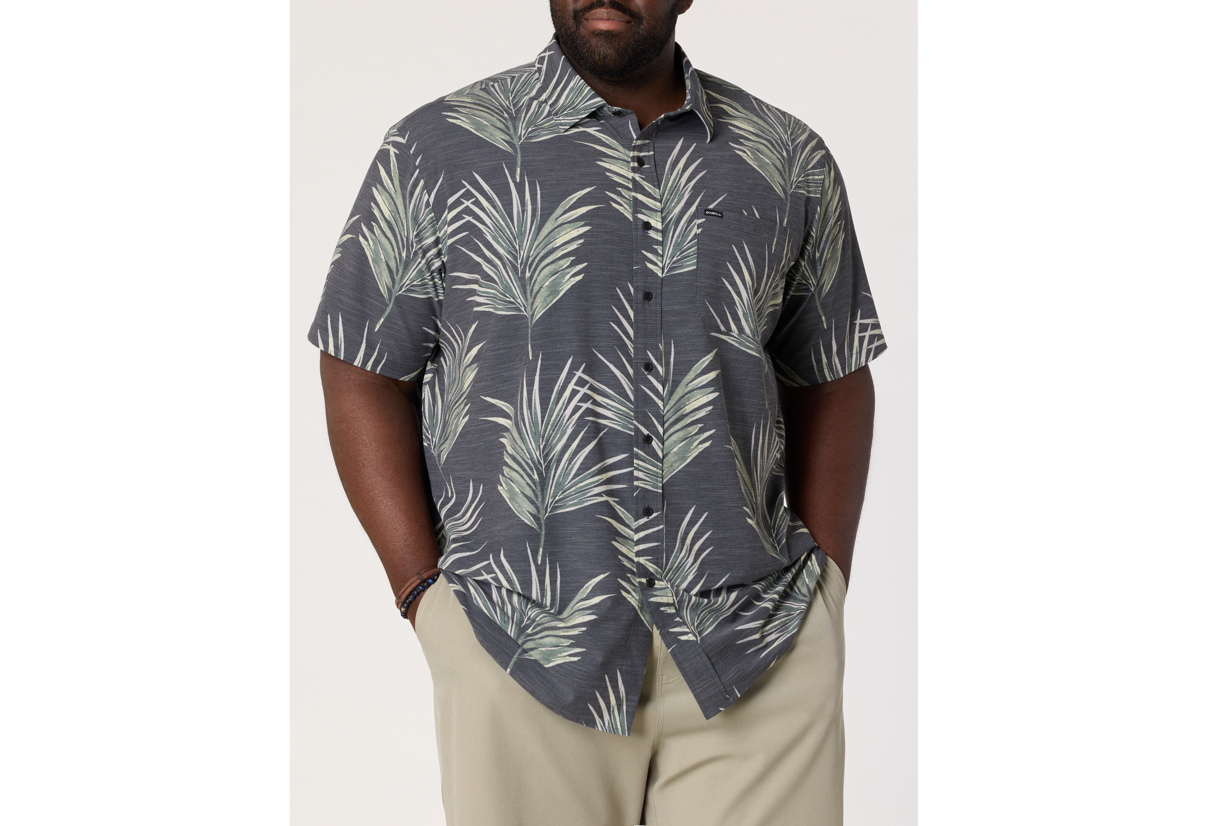 Leaf Print Performance Sport Shirt