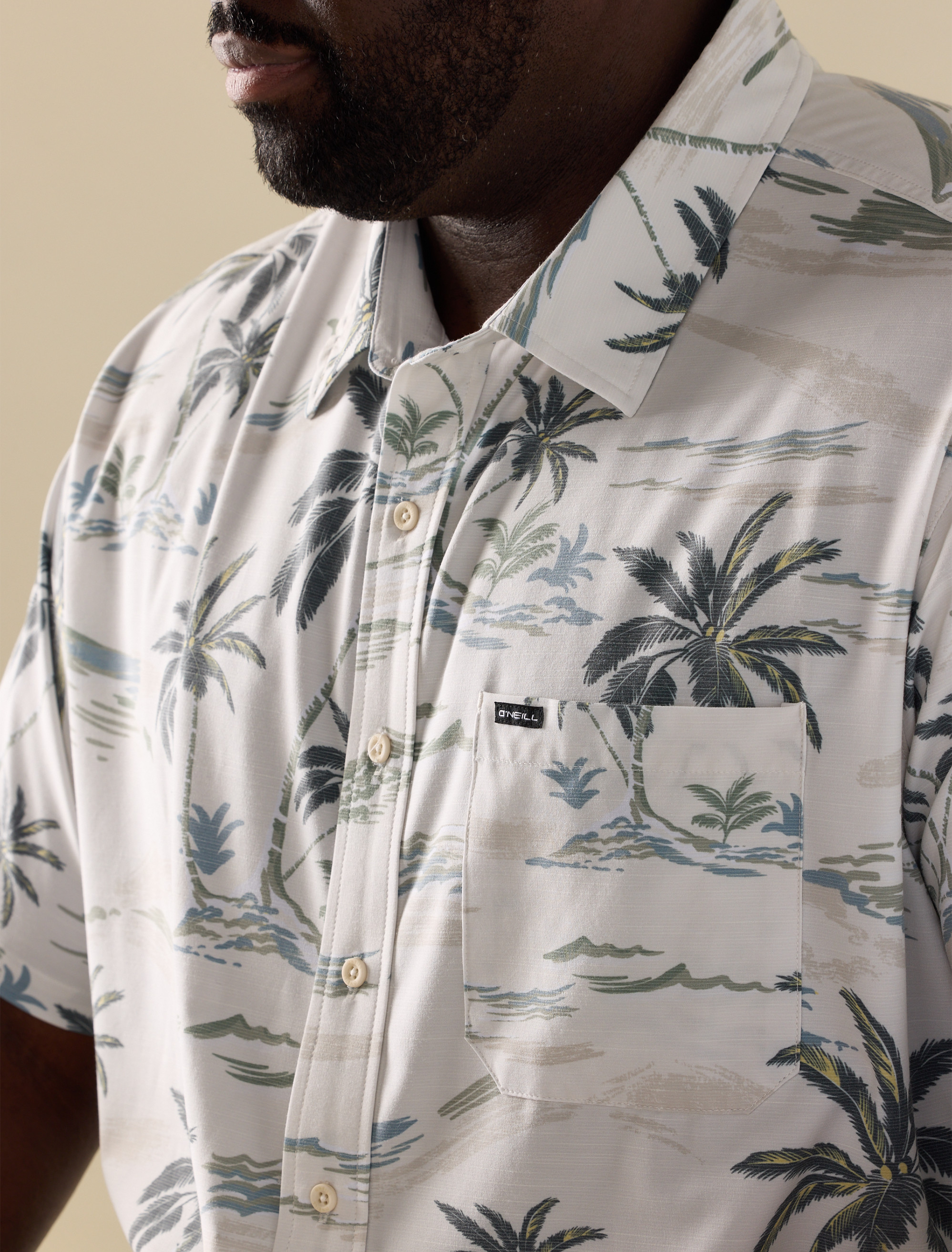 Tropical Print Performance Sport Shirt