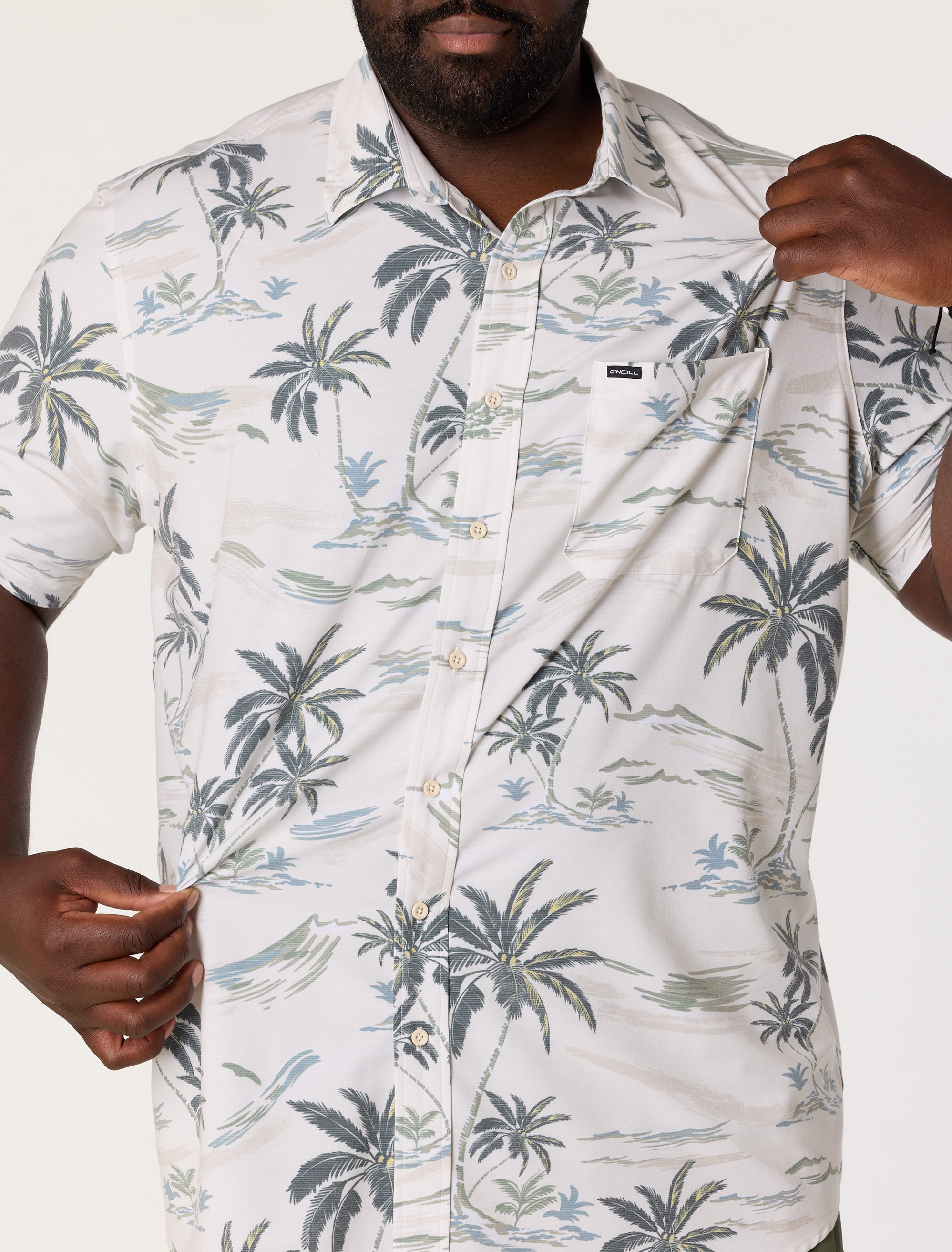 Tropical Print Performance Sport Shirt