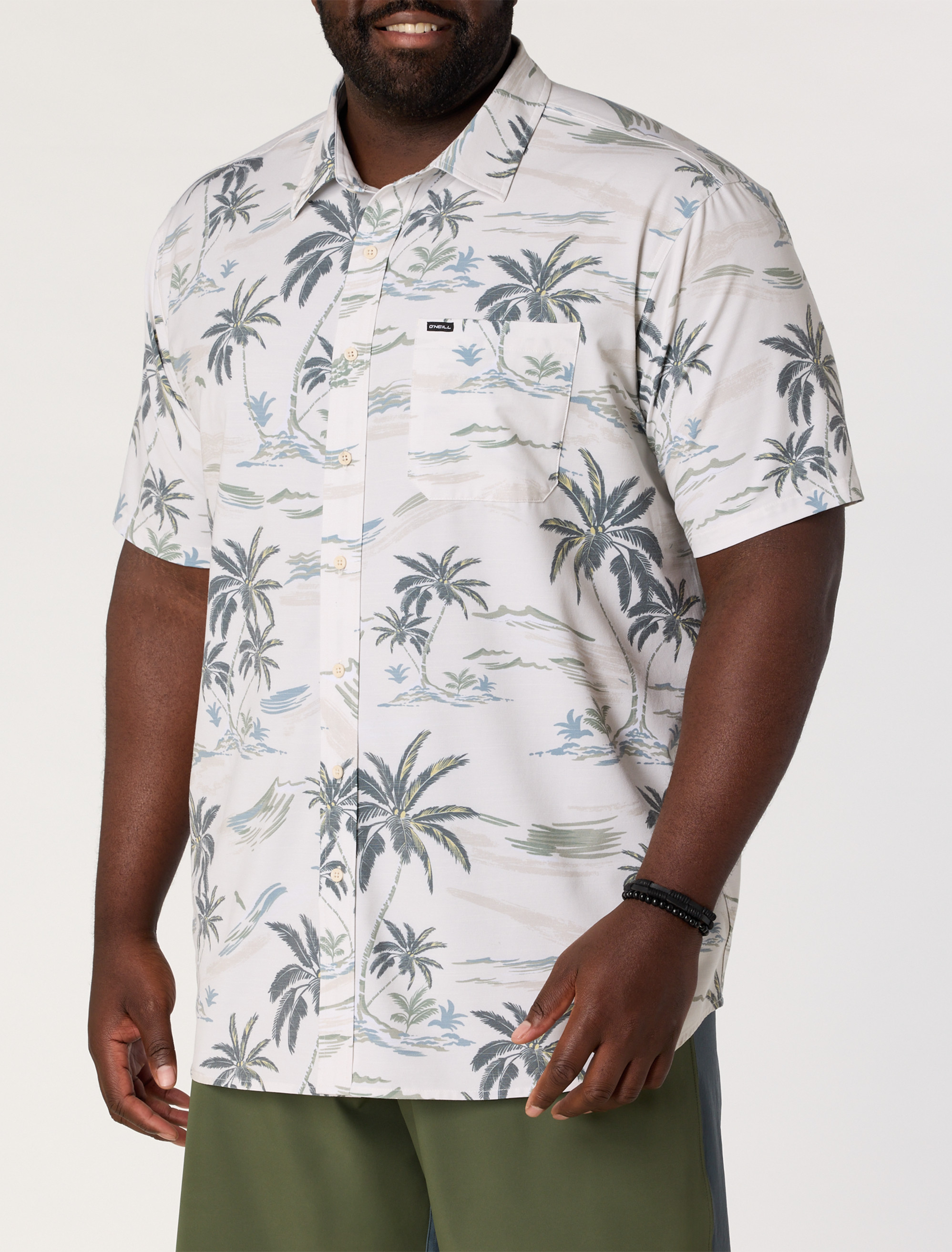 Tropical Print Performance Sport Shirt